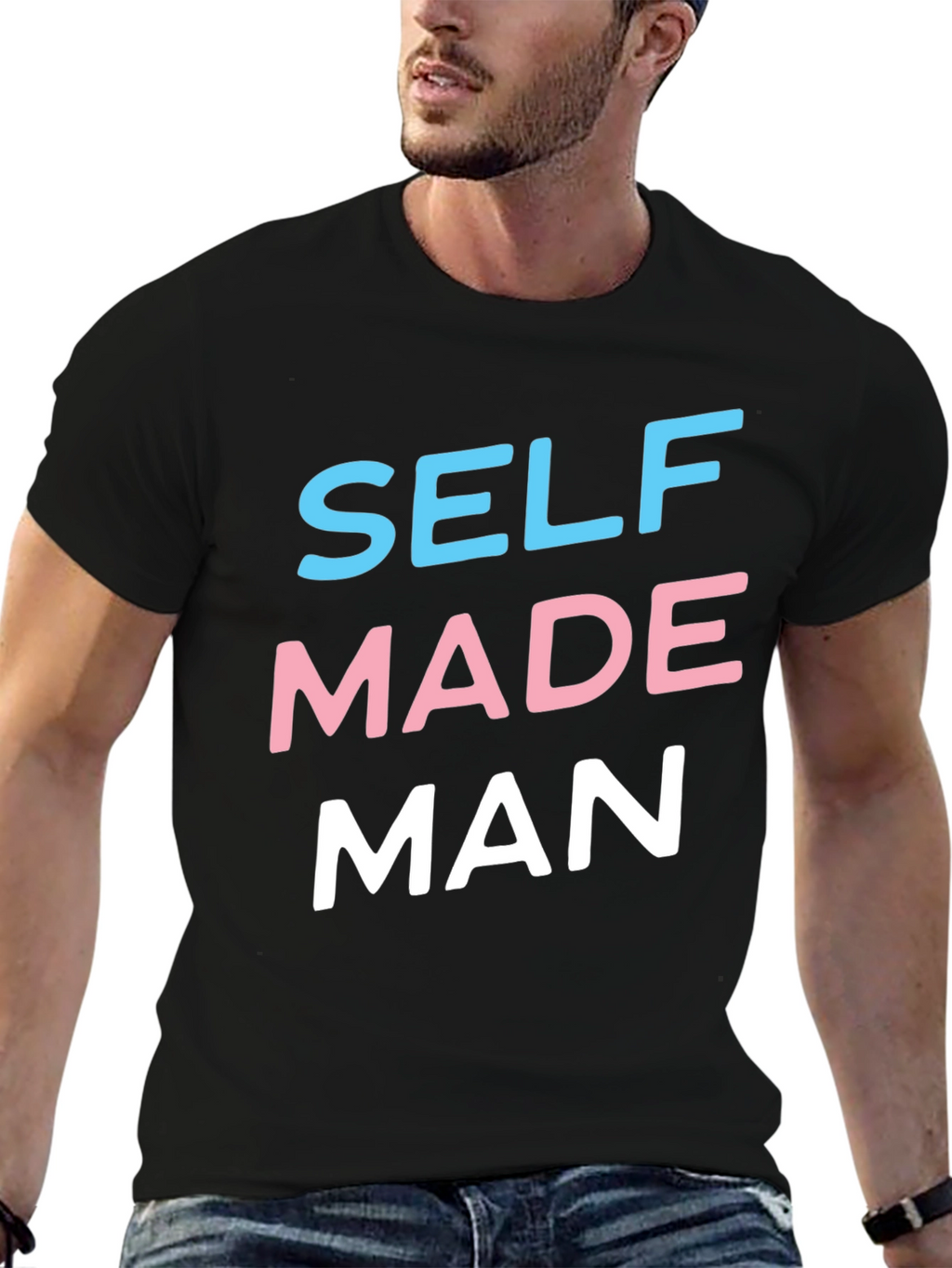 Self Made Man Graphic Tee - Black Casual T-Shirt