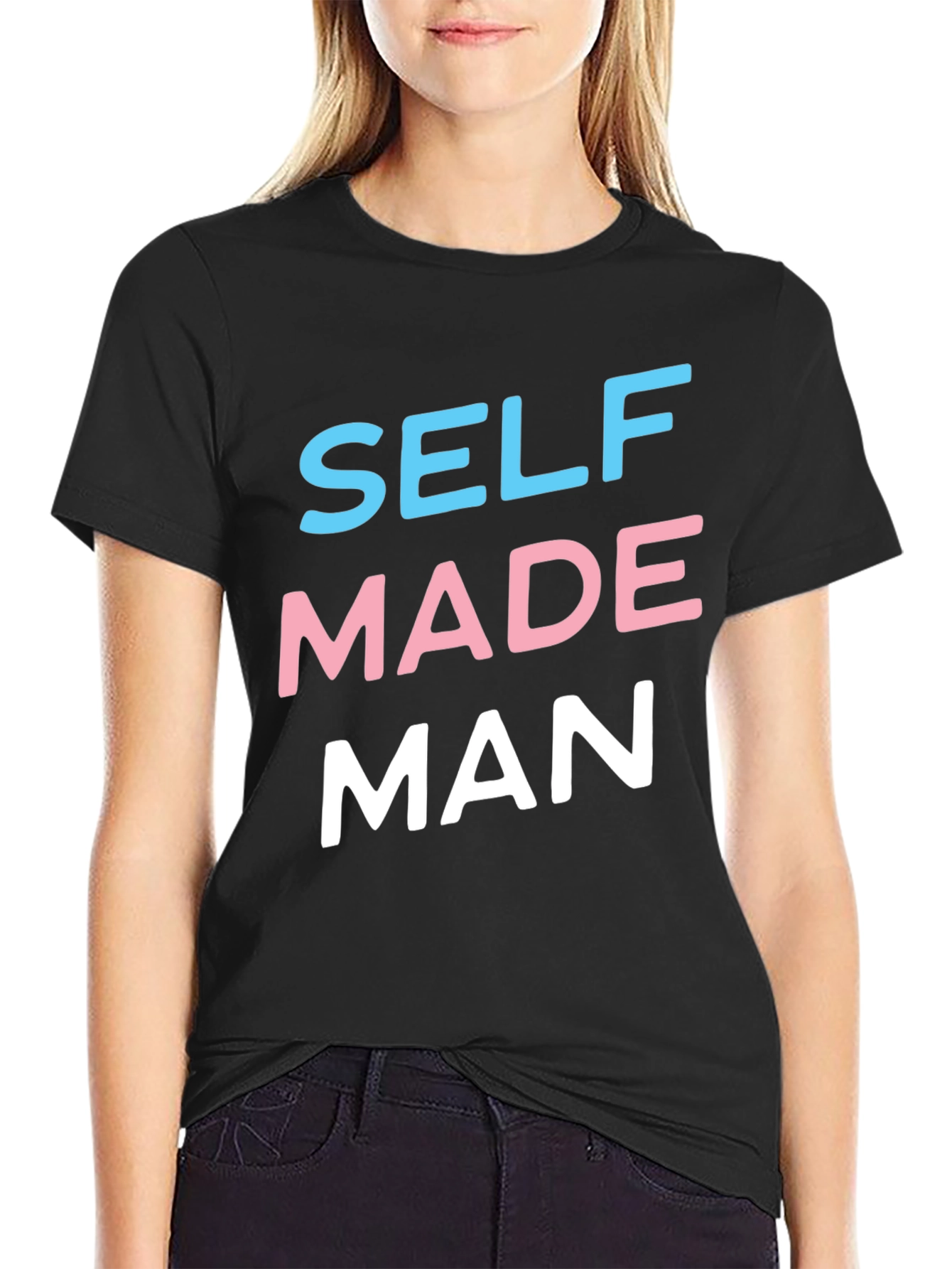 Self Made Man Graphic Tee - Black Casual T-Shirt