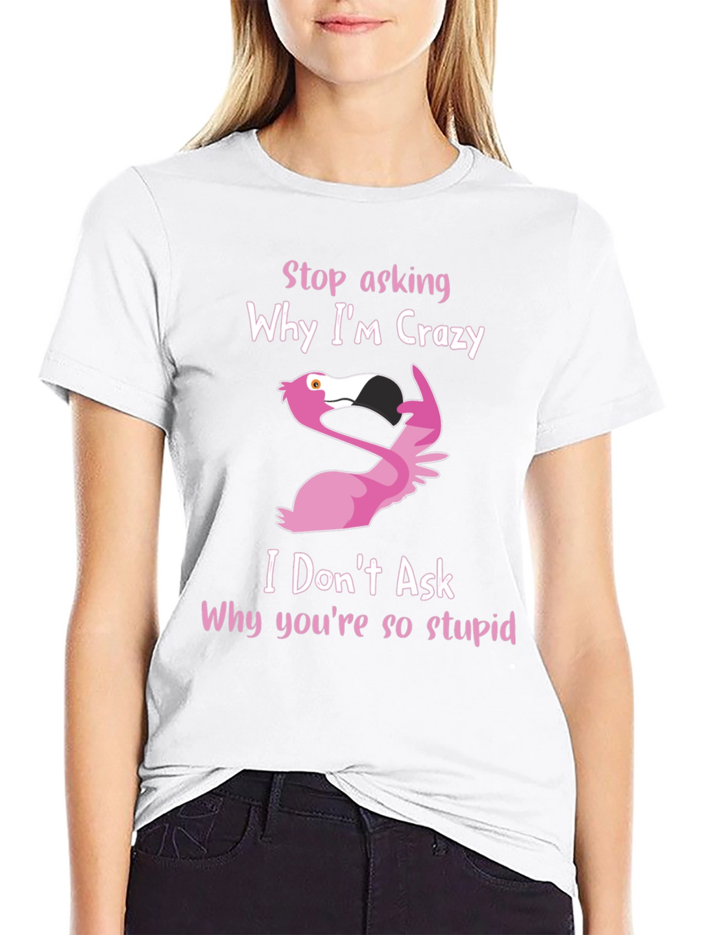 Crazy Flamingo Graphic T-Shirt