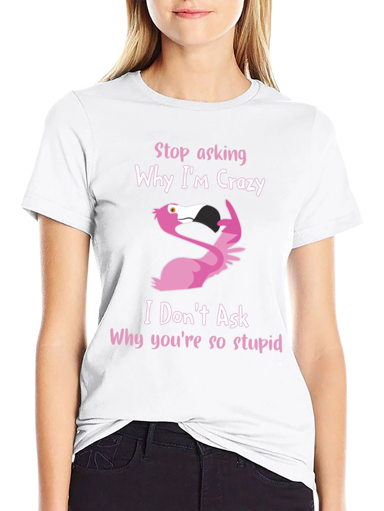 Crazy Flamingo Graphic T-Shirt