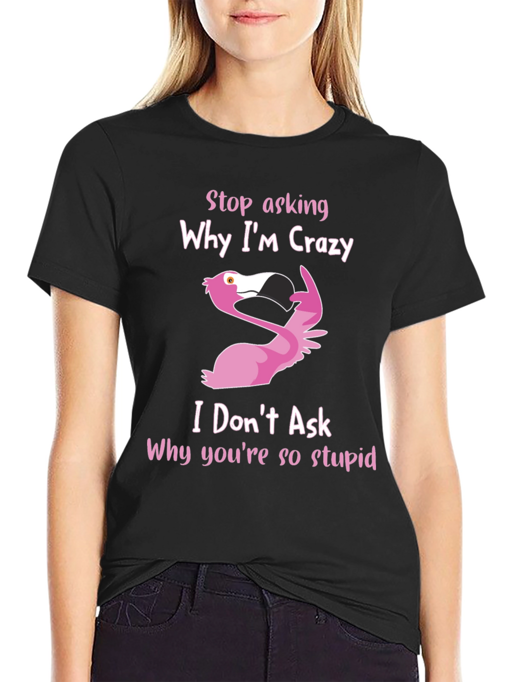 Crazy Flamingo Graphic T-Shirt