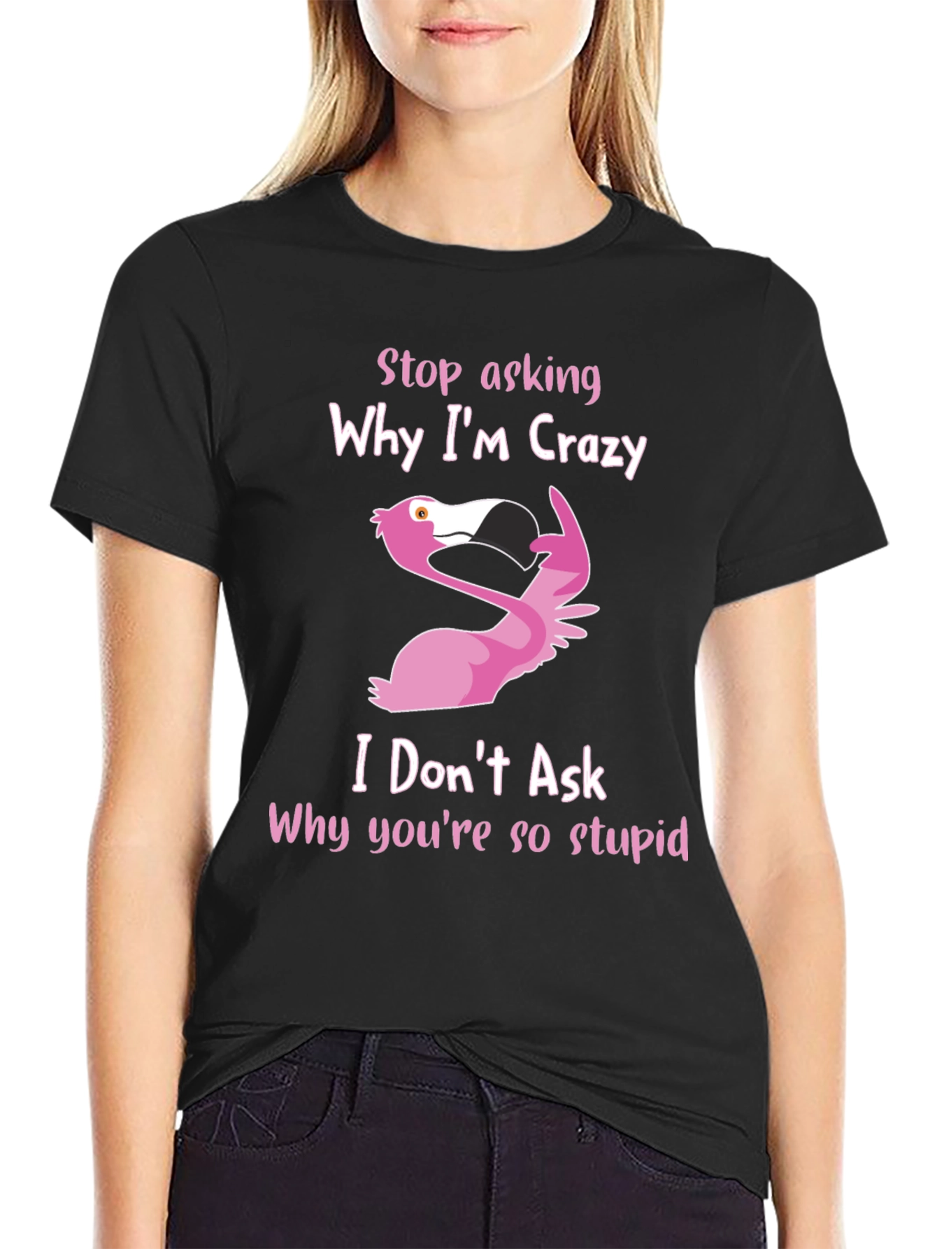 Crazy Flamingo Graphic T-Shirt
