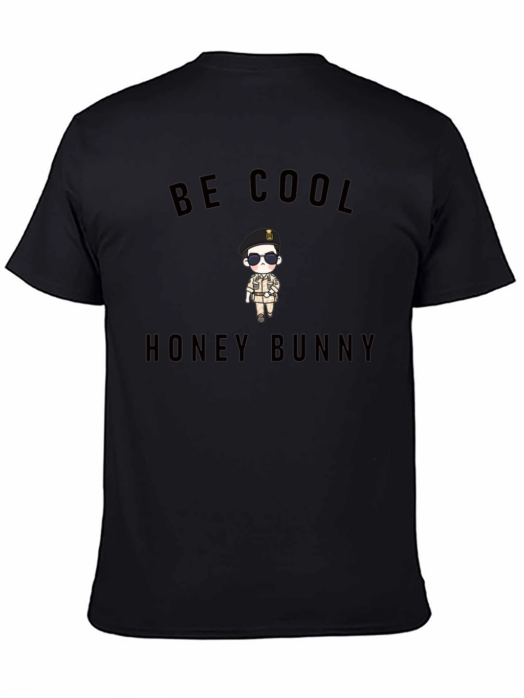 Be Cool Honey Bunny Black Graphic Tee