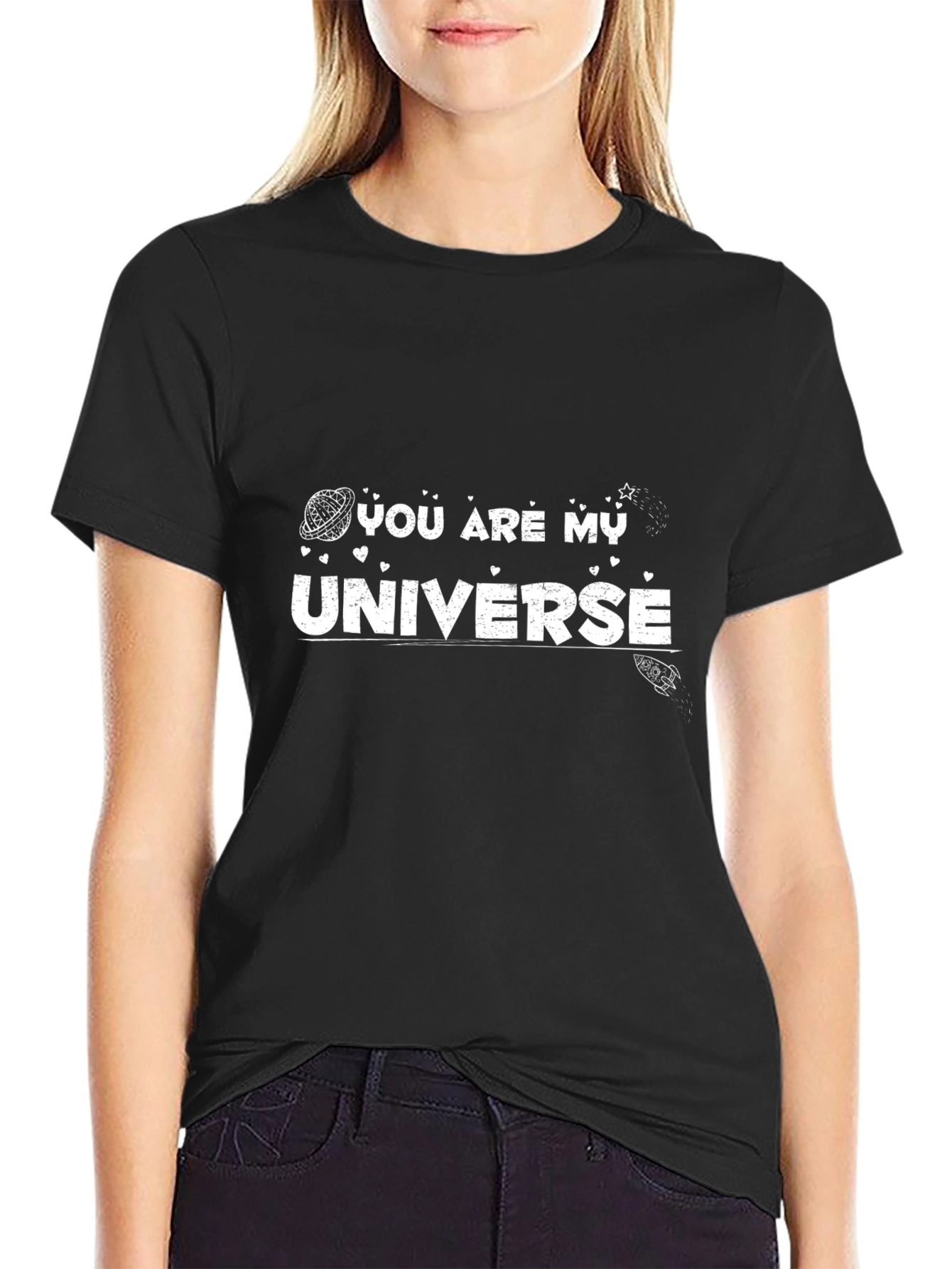 You Are My Universe Graphic Tee - Black