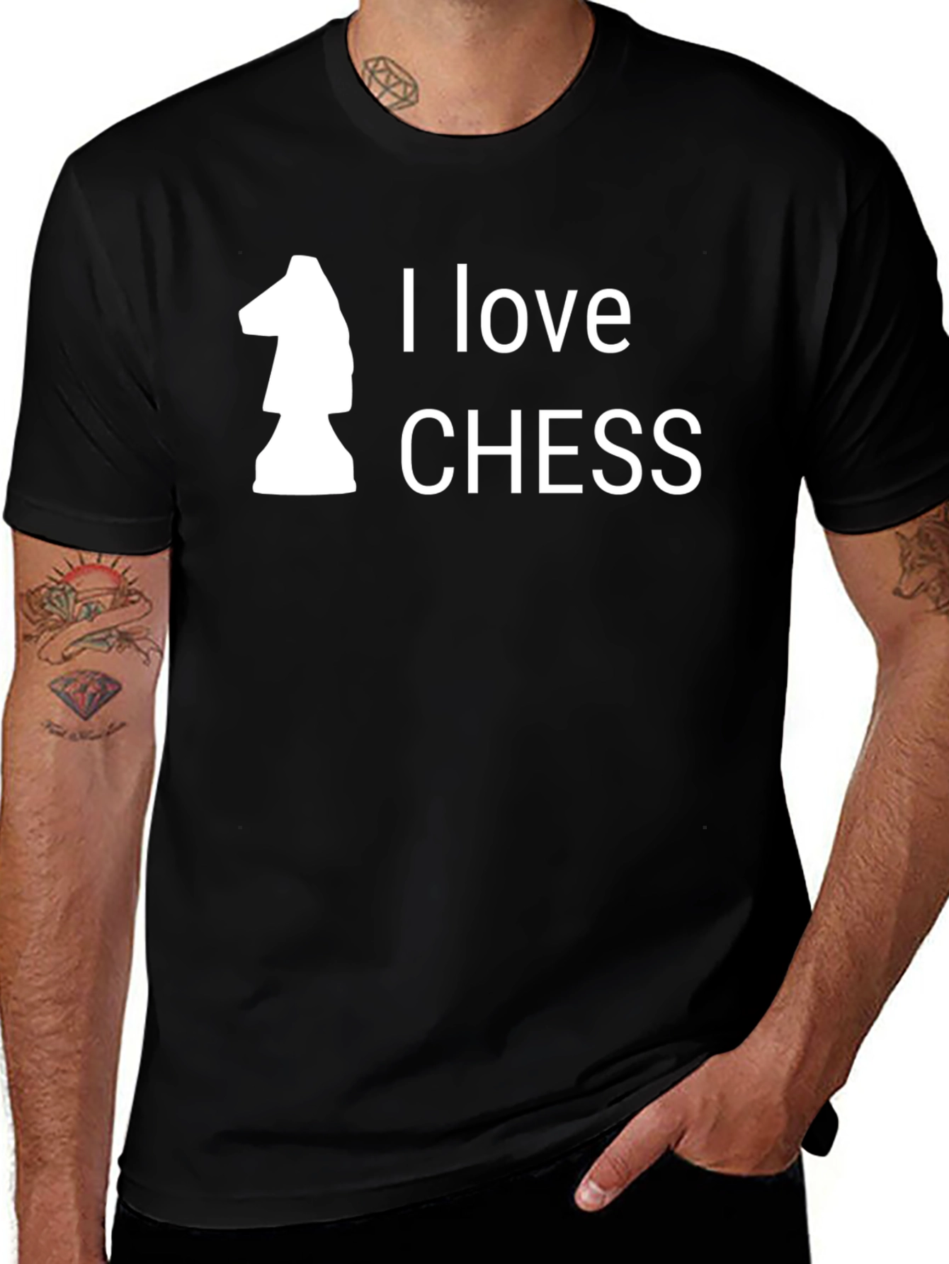 I Love Chess T-Shirt - Black Casual Tee