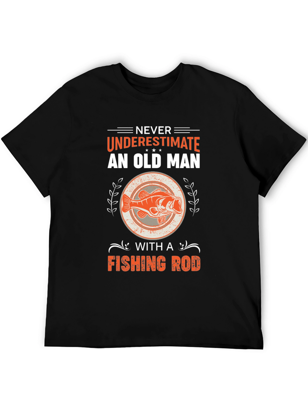 Never Underestimate Old Man Fishing Rod T-Shirt
