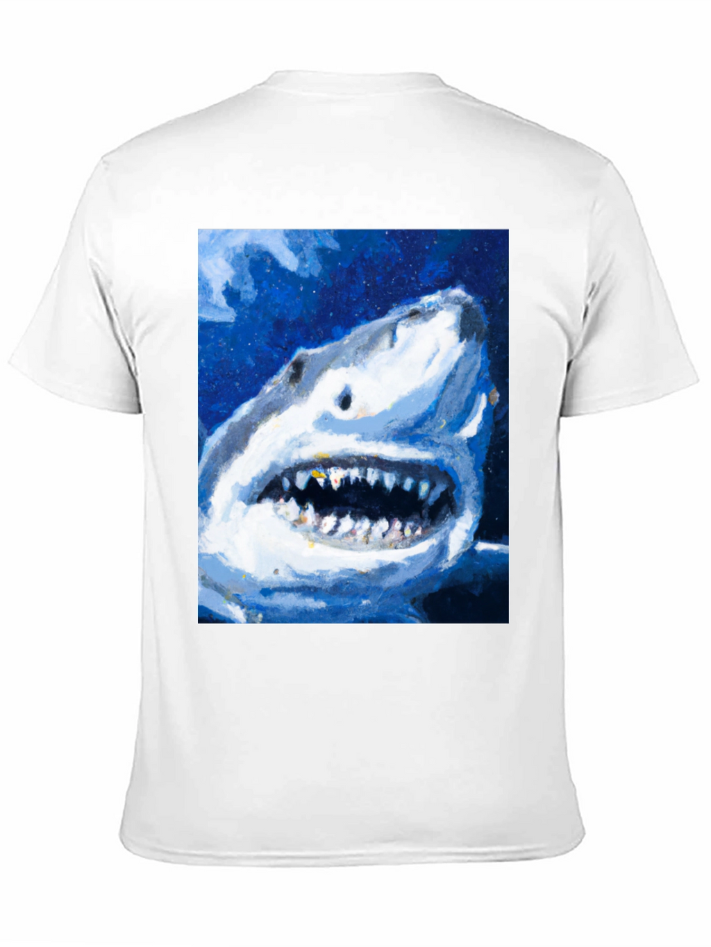 Shark Attack Graphic Print Mens Black T-Shirt
