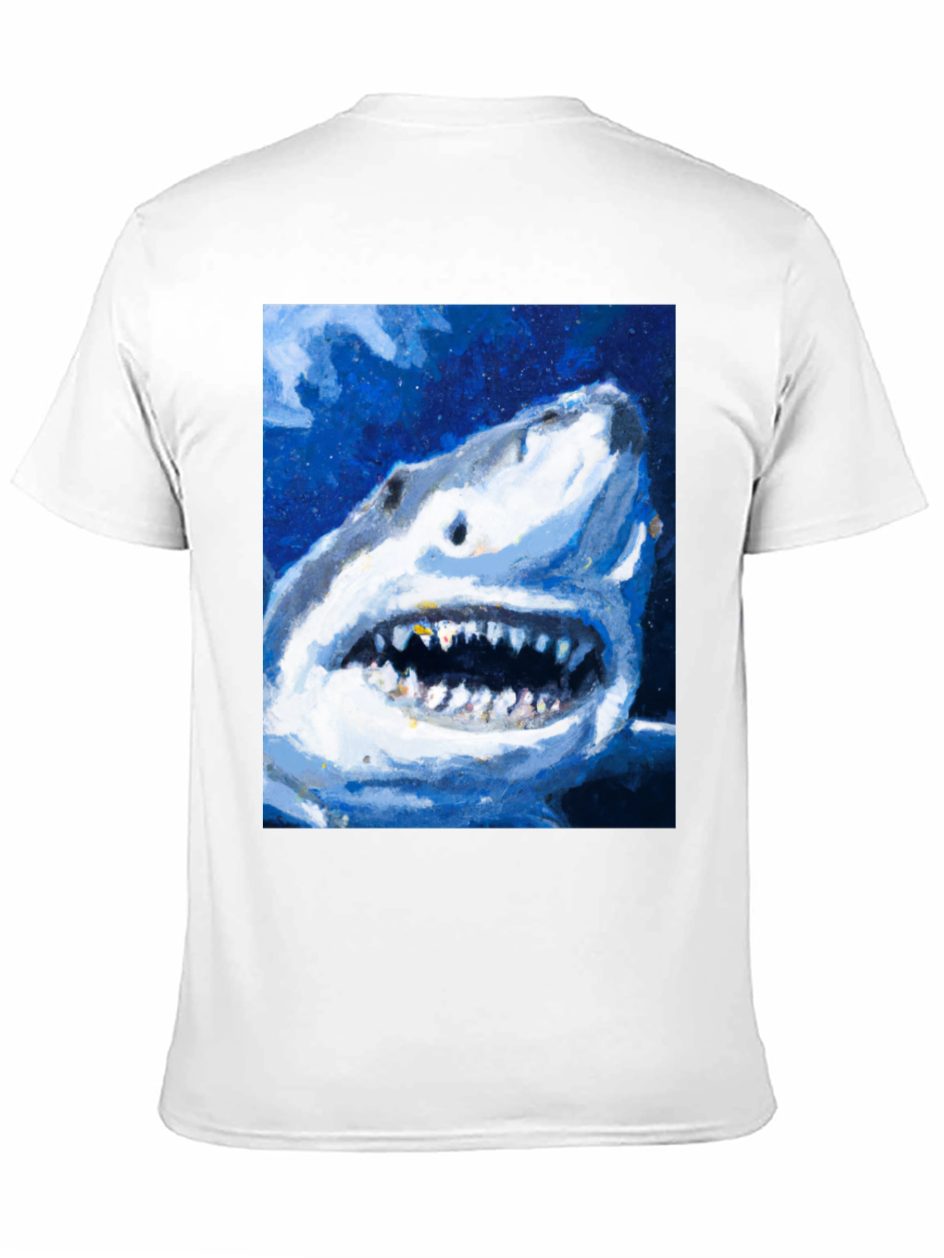 Shark Attack Graphic Print Mens Black T-Shirt