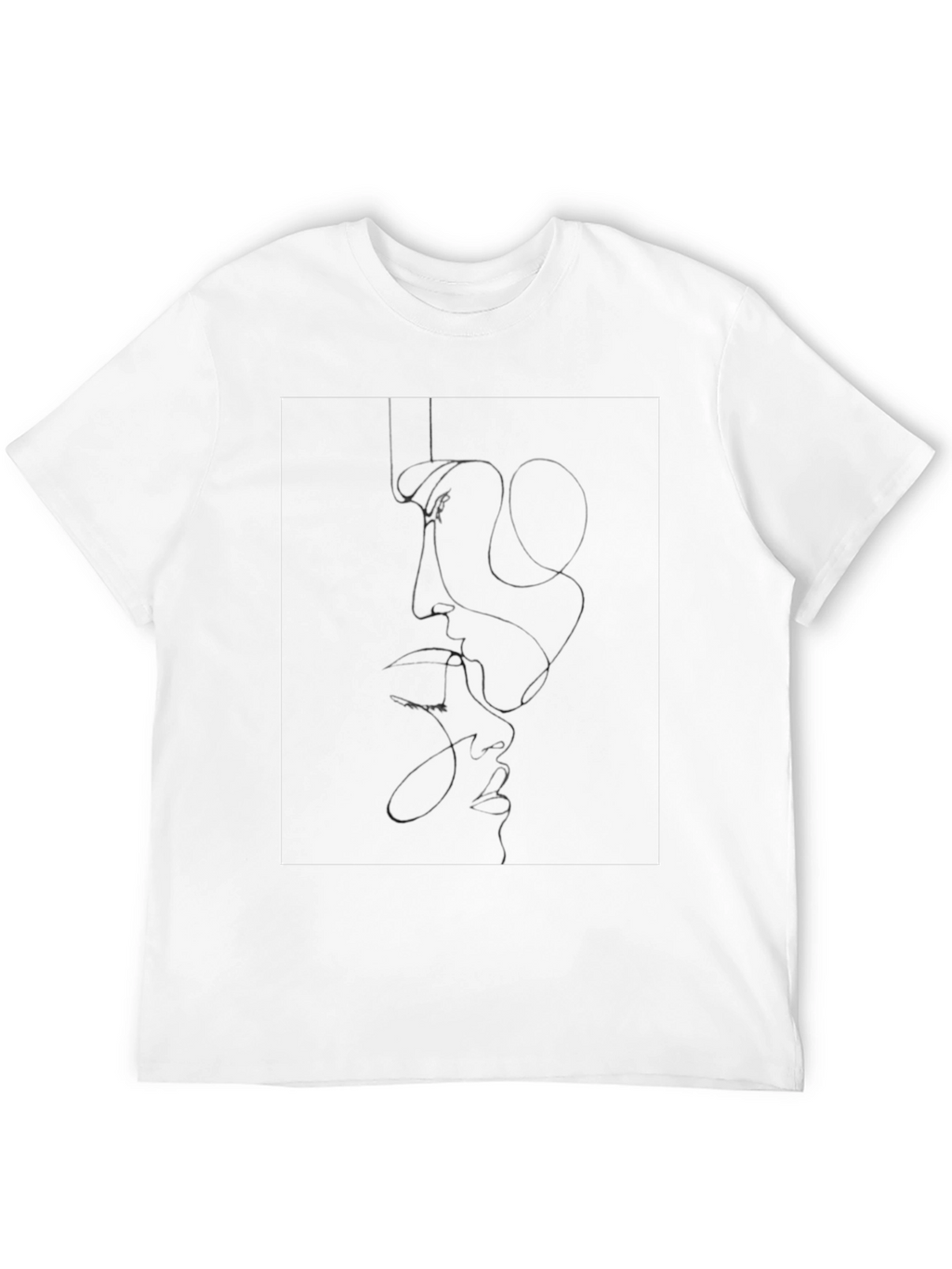 Minimalist Line Art Graphic Tee - Black