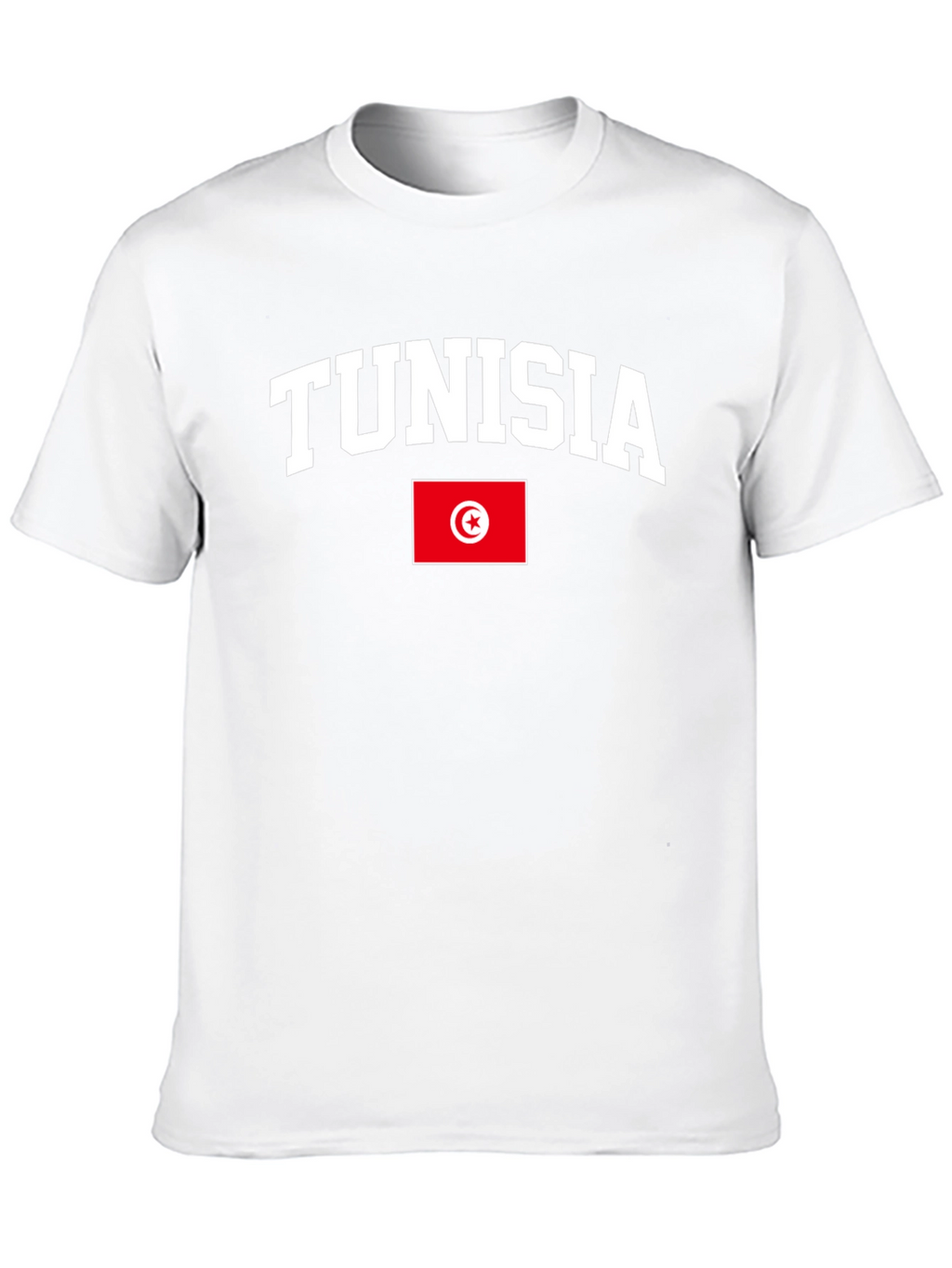 Tunisia Flag T-Shirt - Black Cotton Tee