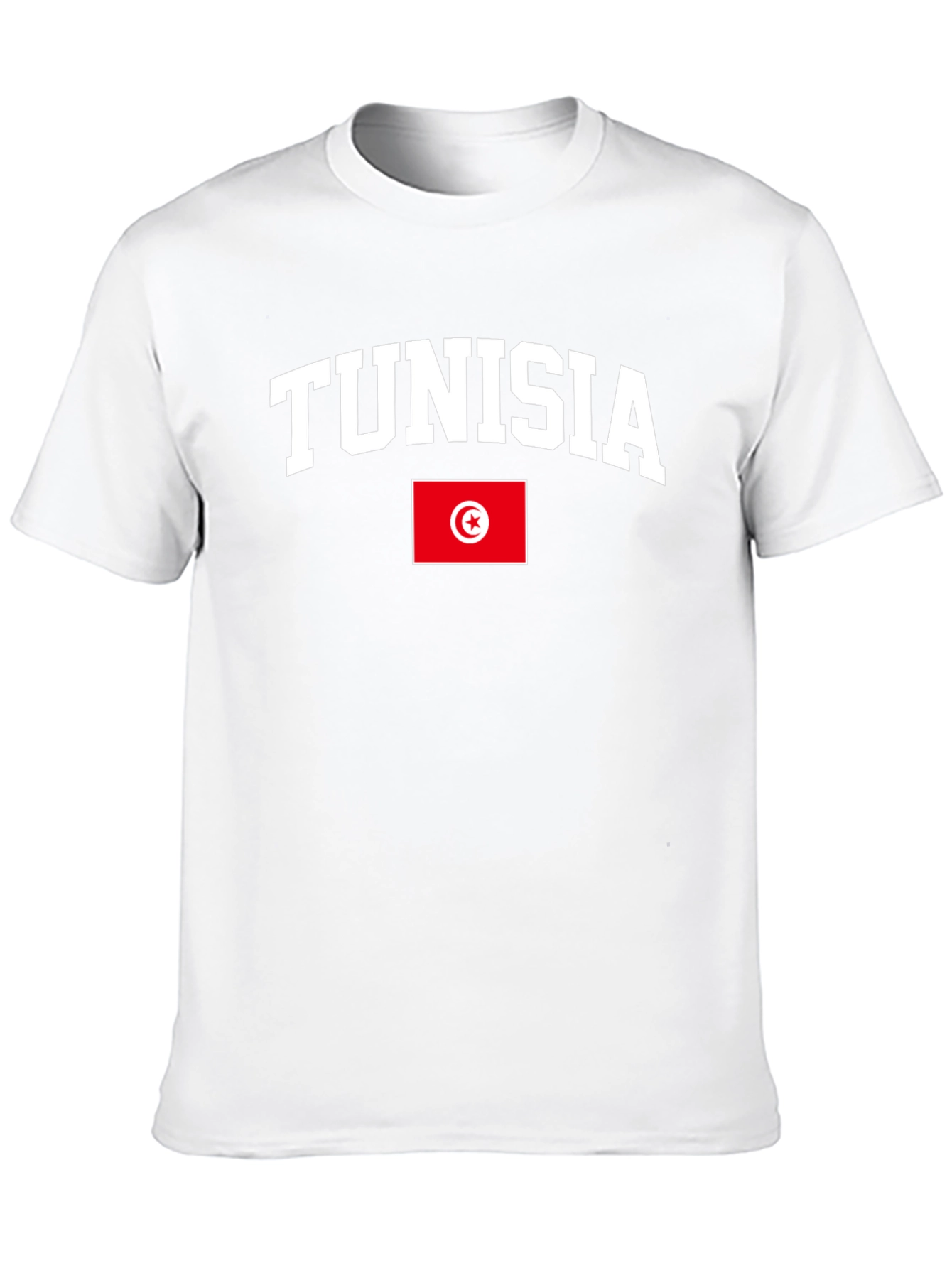 Tunisia Flag T-Shirt - Black Cotton Tee