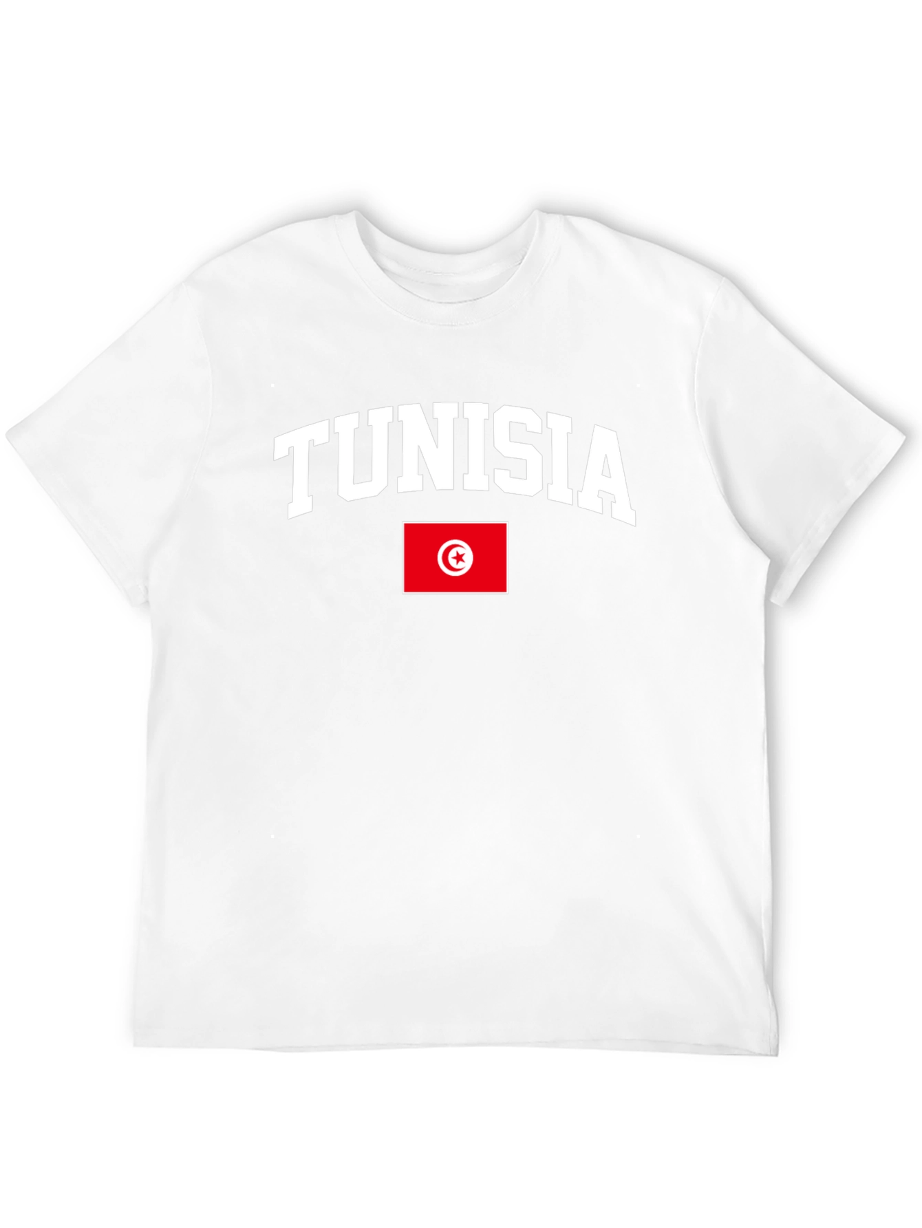 Tunisia Flag T-Shirt - Black Cotton Tee