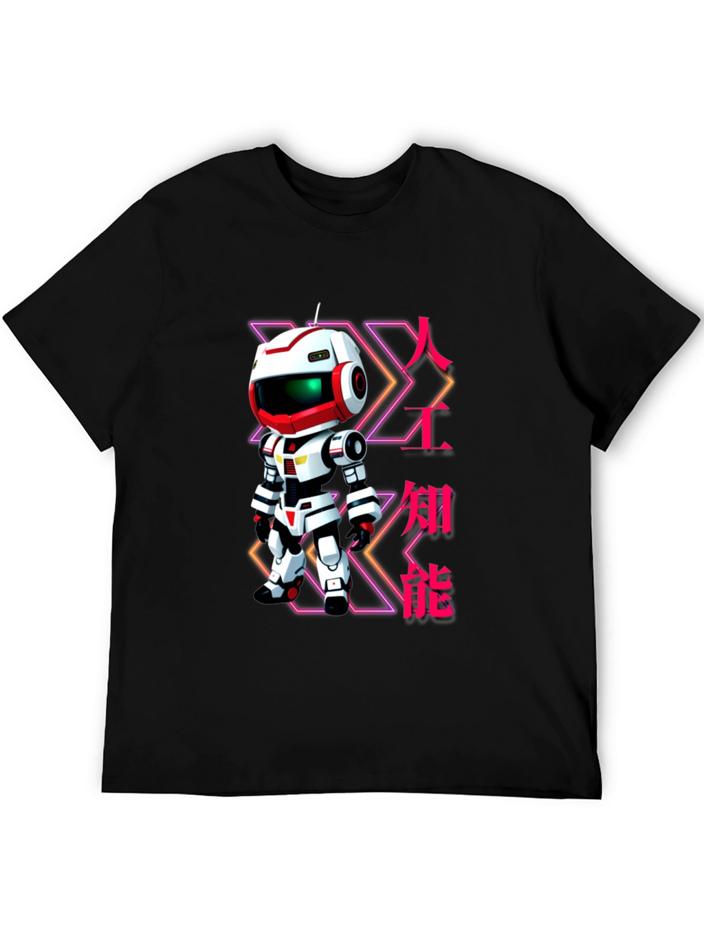 Robot Graphic T-Shirt - Futuristic Anime Style
