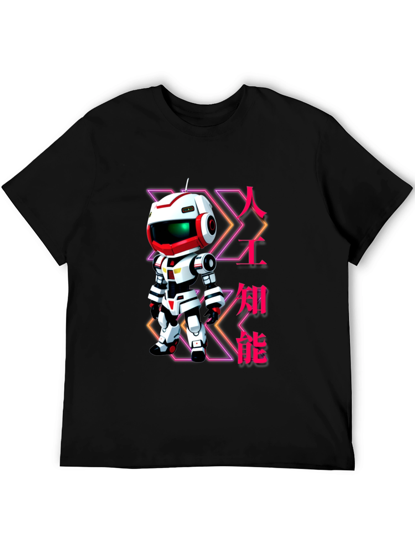 Robot Graphic T-Shirt - Futuristic Anime Style