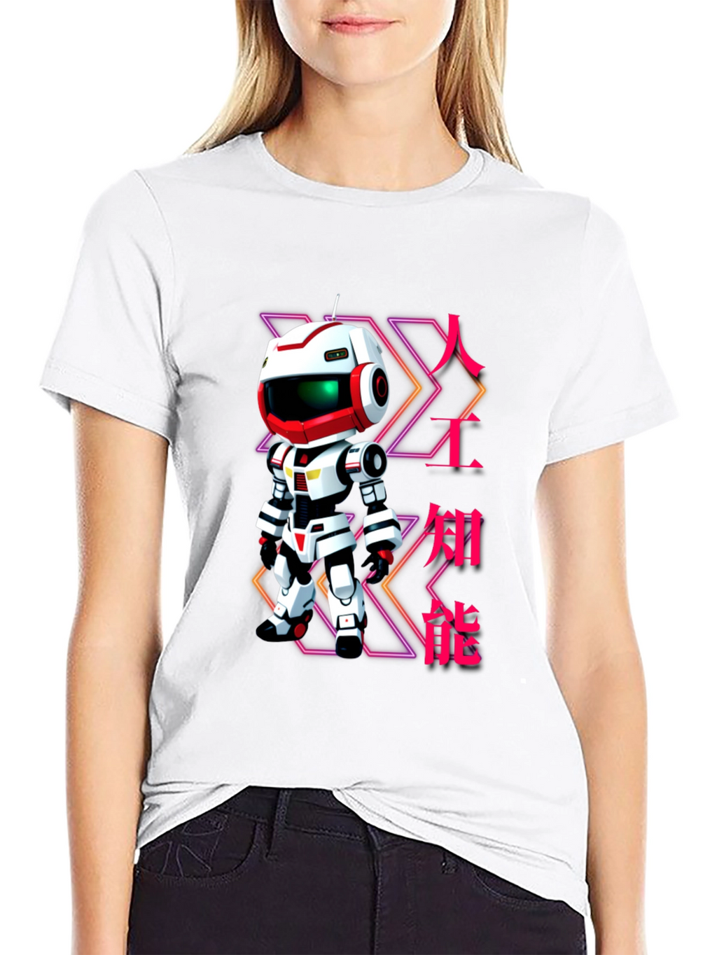 Robot Graphic T-Shirt - Futuristic Anime Style