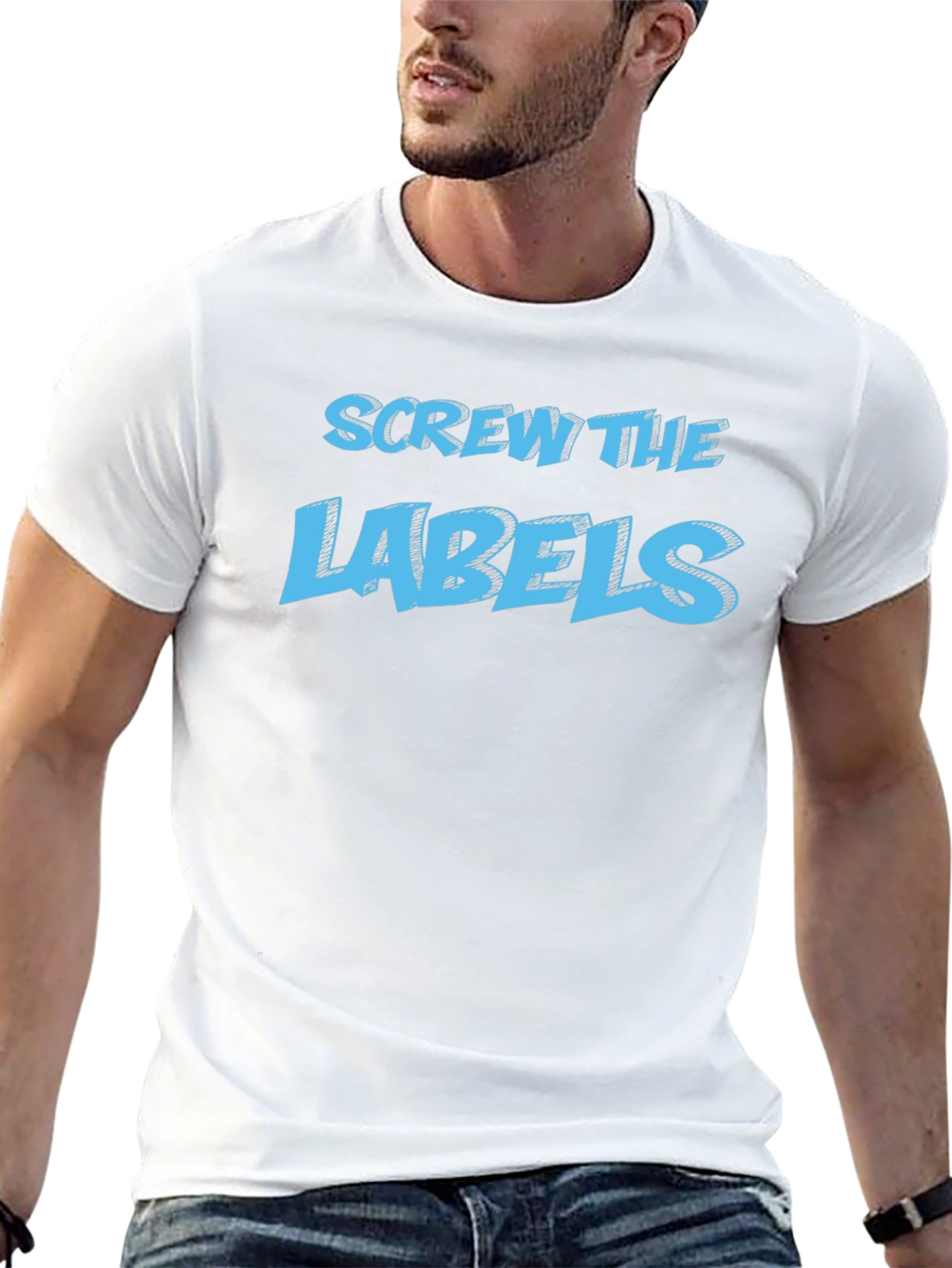 Screw the Labels Graphic Tee - Black