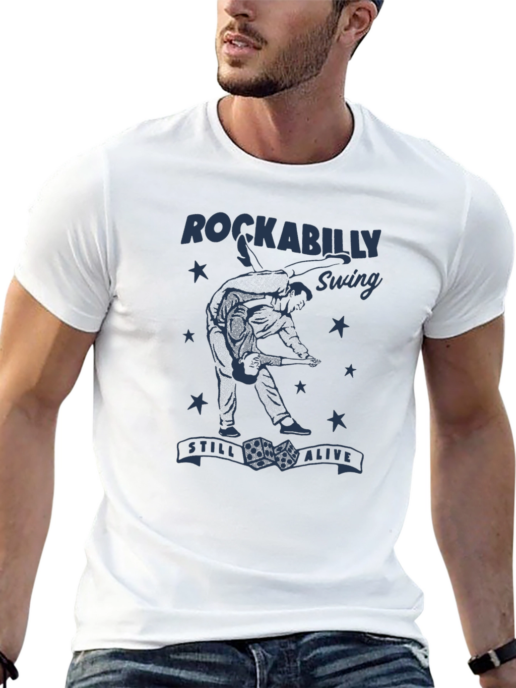 Rockabilly Swing Graphic Tee - Black