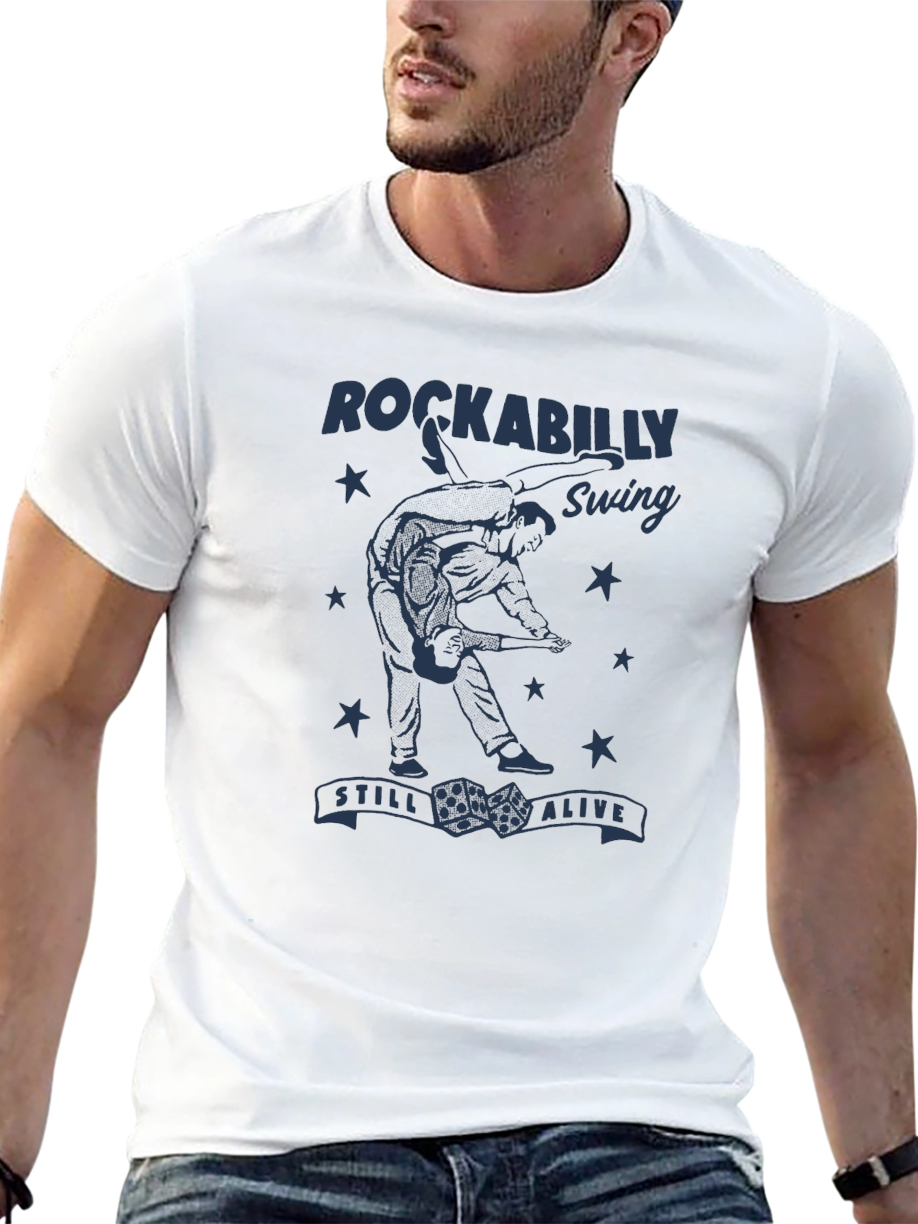 Rockabilly Swing Graphic Tee - Black