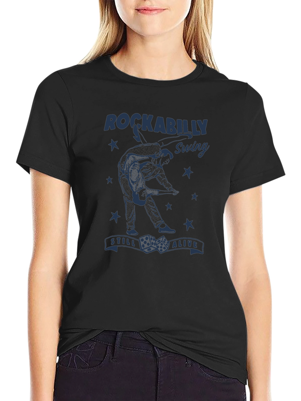 Rockabilly Swing Graphic Tee - Black