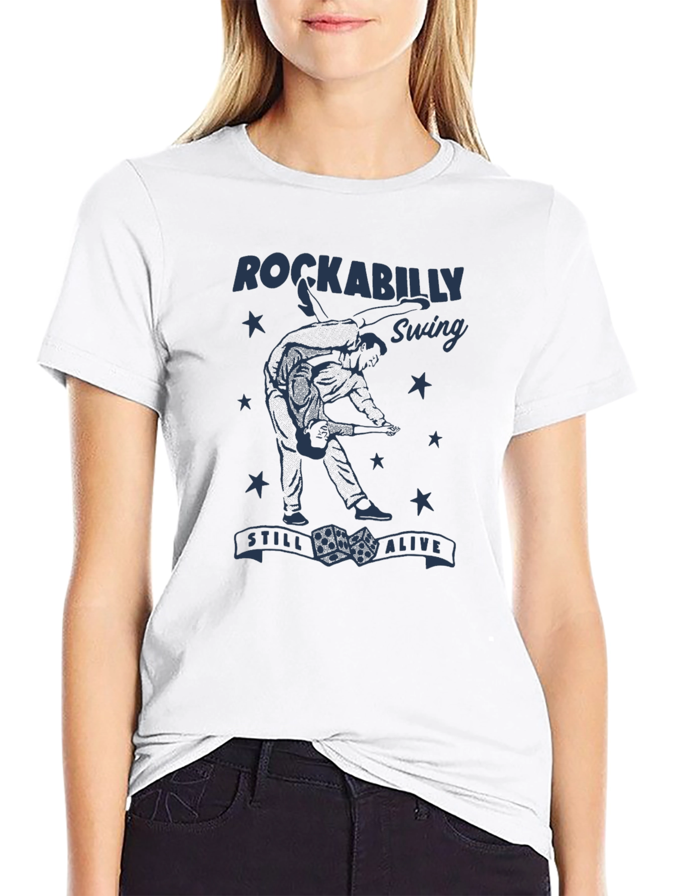 Rockabilly Swing Graphic Tee - Black