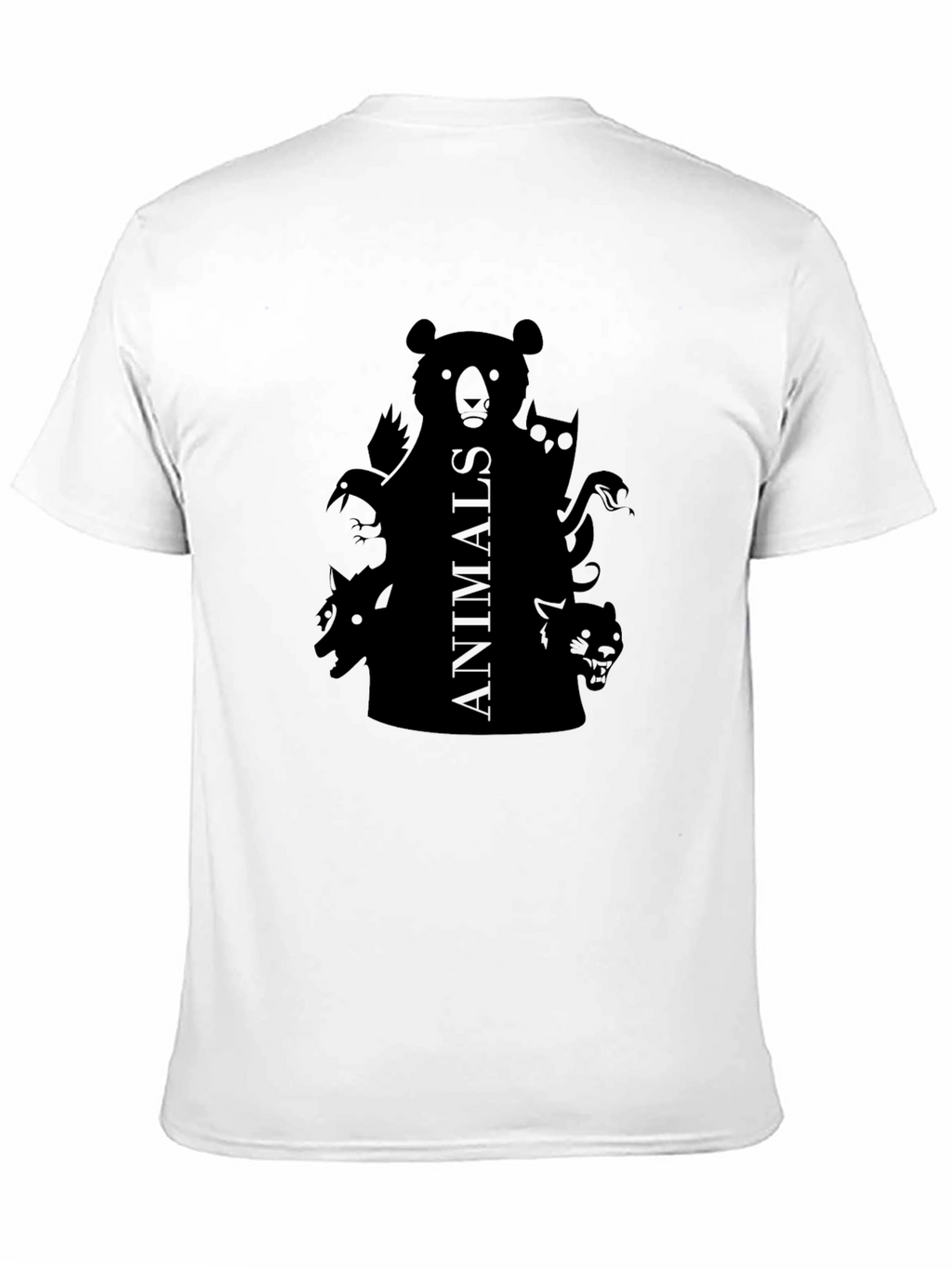 Mens Black Animals Graphic Tee