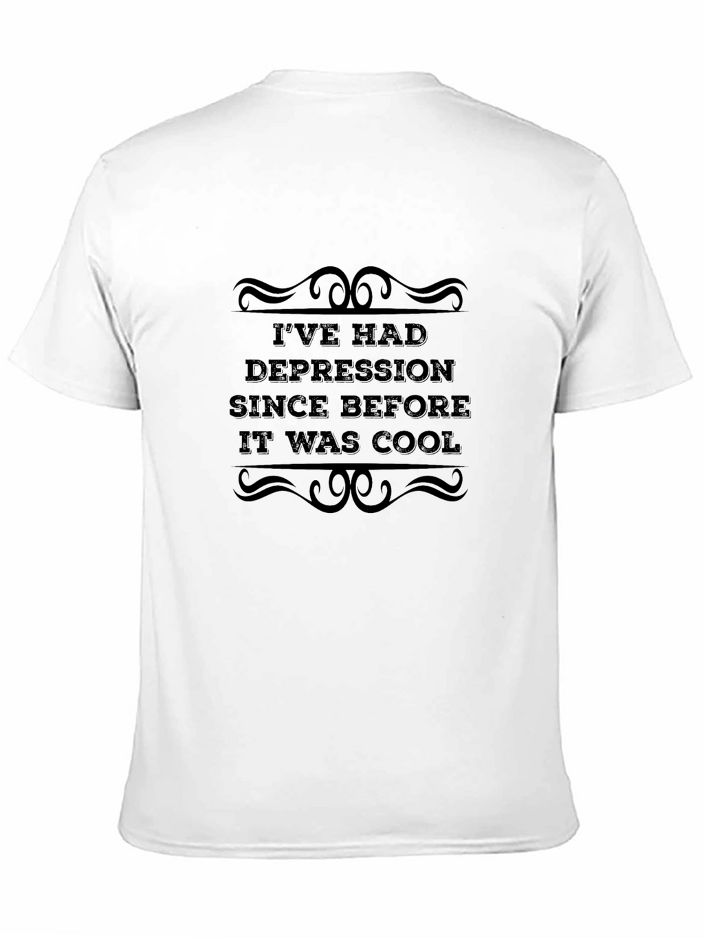 Depression Before Cool Black Graphic T-Shirt