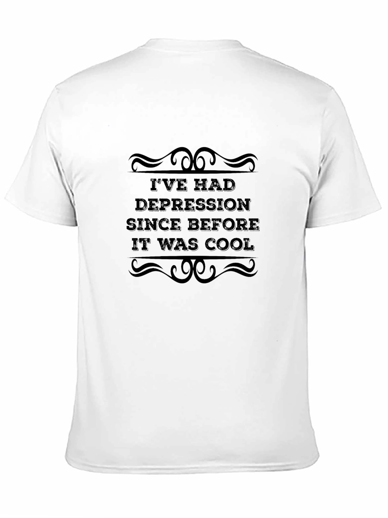 Depression Before Cool Black Graphic T-Shirt