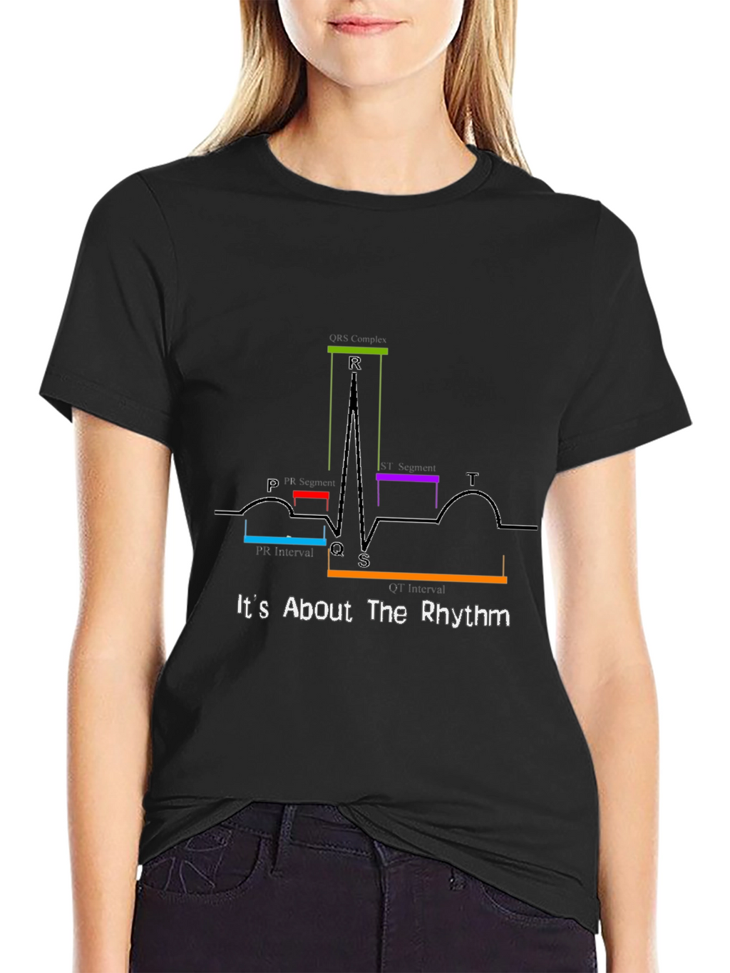 Its About The Rhythm ECG Black T-Shirt