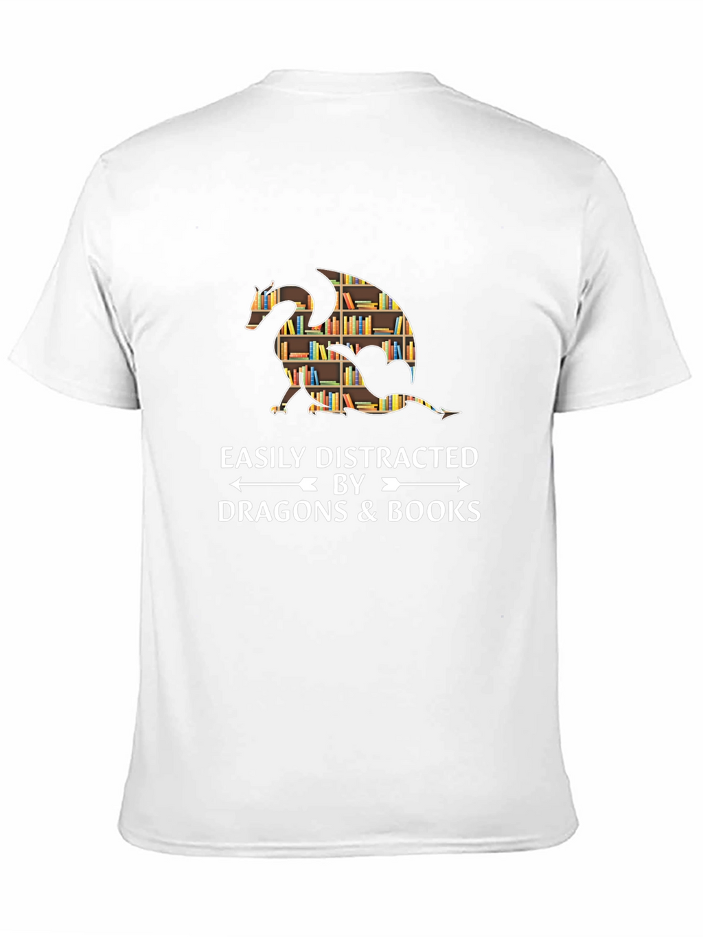 Easily Distracted by Dragons & Books Graphic Tee