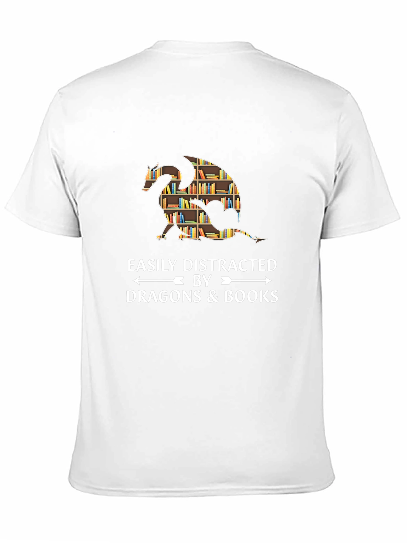 Easily Distracted by Dragons & Books Graphic Tee
