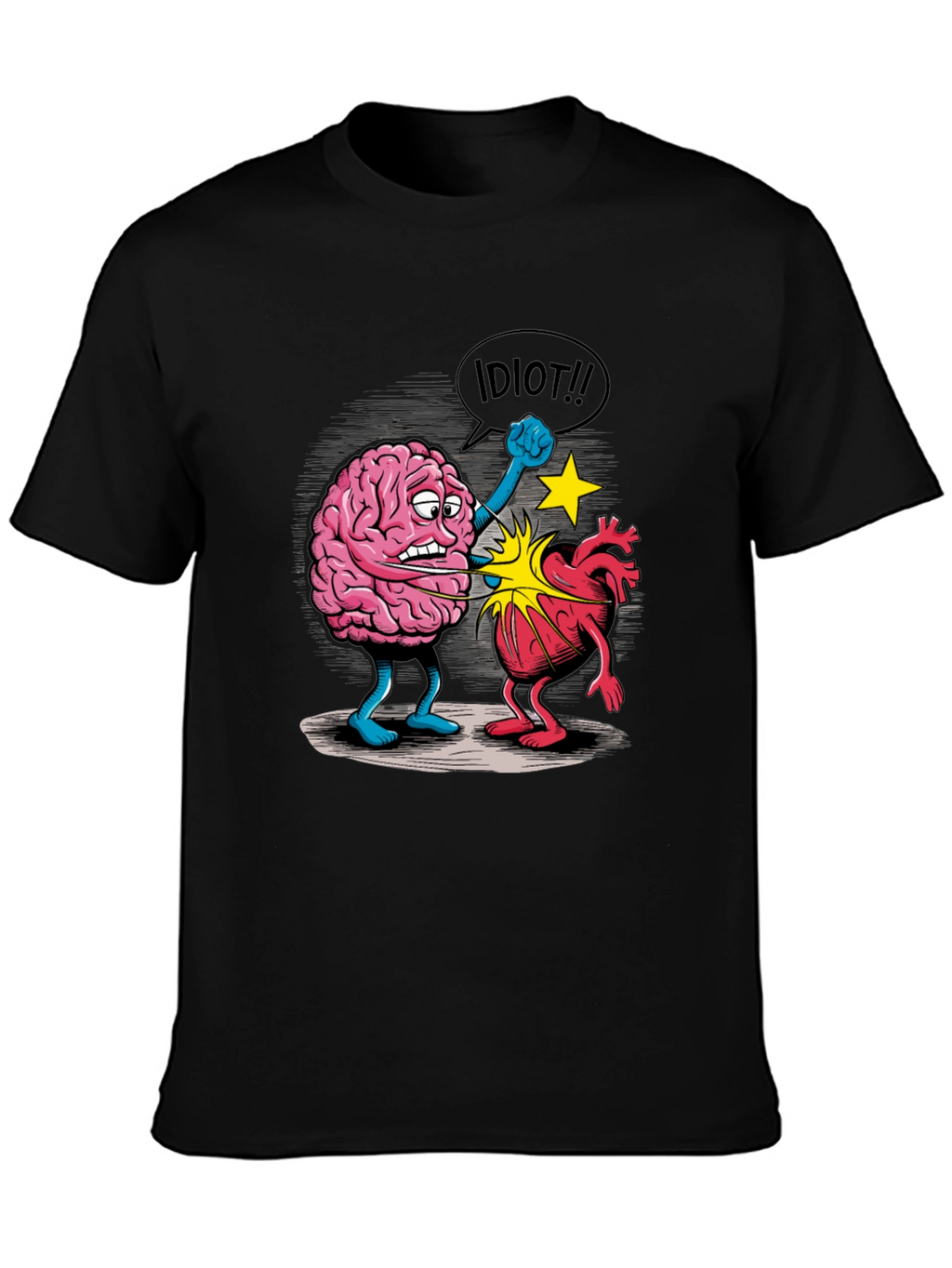 Brain vs. Heart Graphic T-Shirt - Funny Unisex Tee