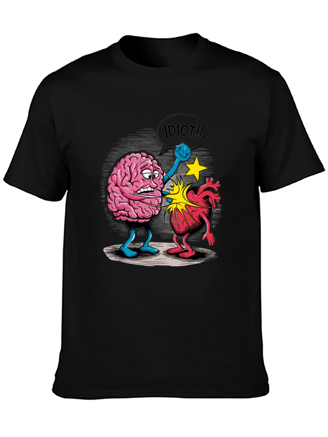 Brain vs. Heart Graphic T-Shirt - Funny Unisex Tee