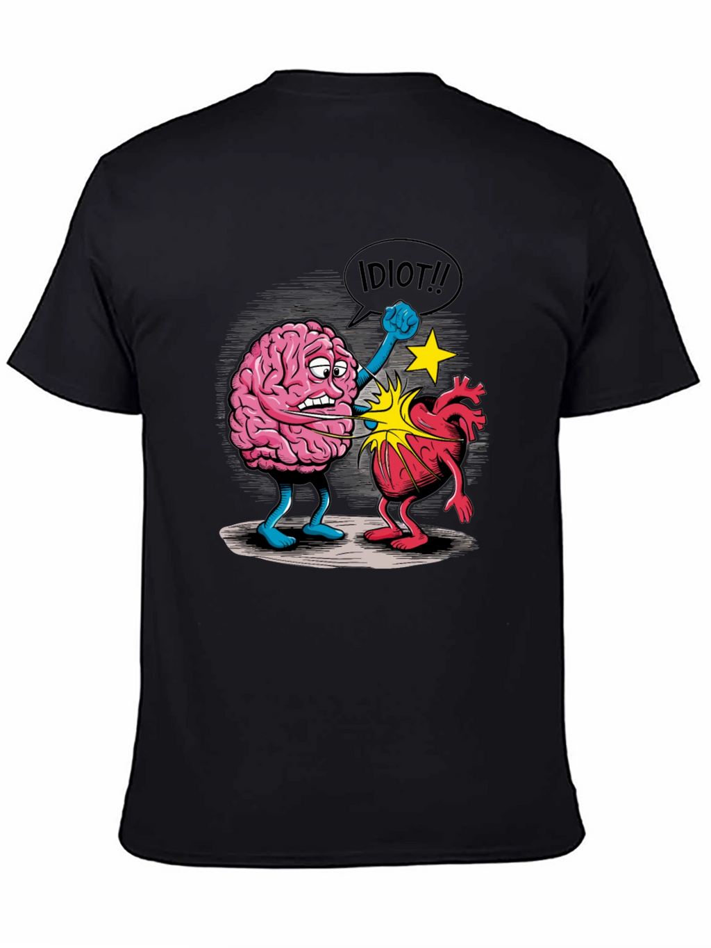 Brain vs. Heart Graphic T-Shirt - Funny Unisex Tee
