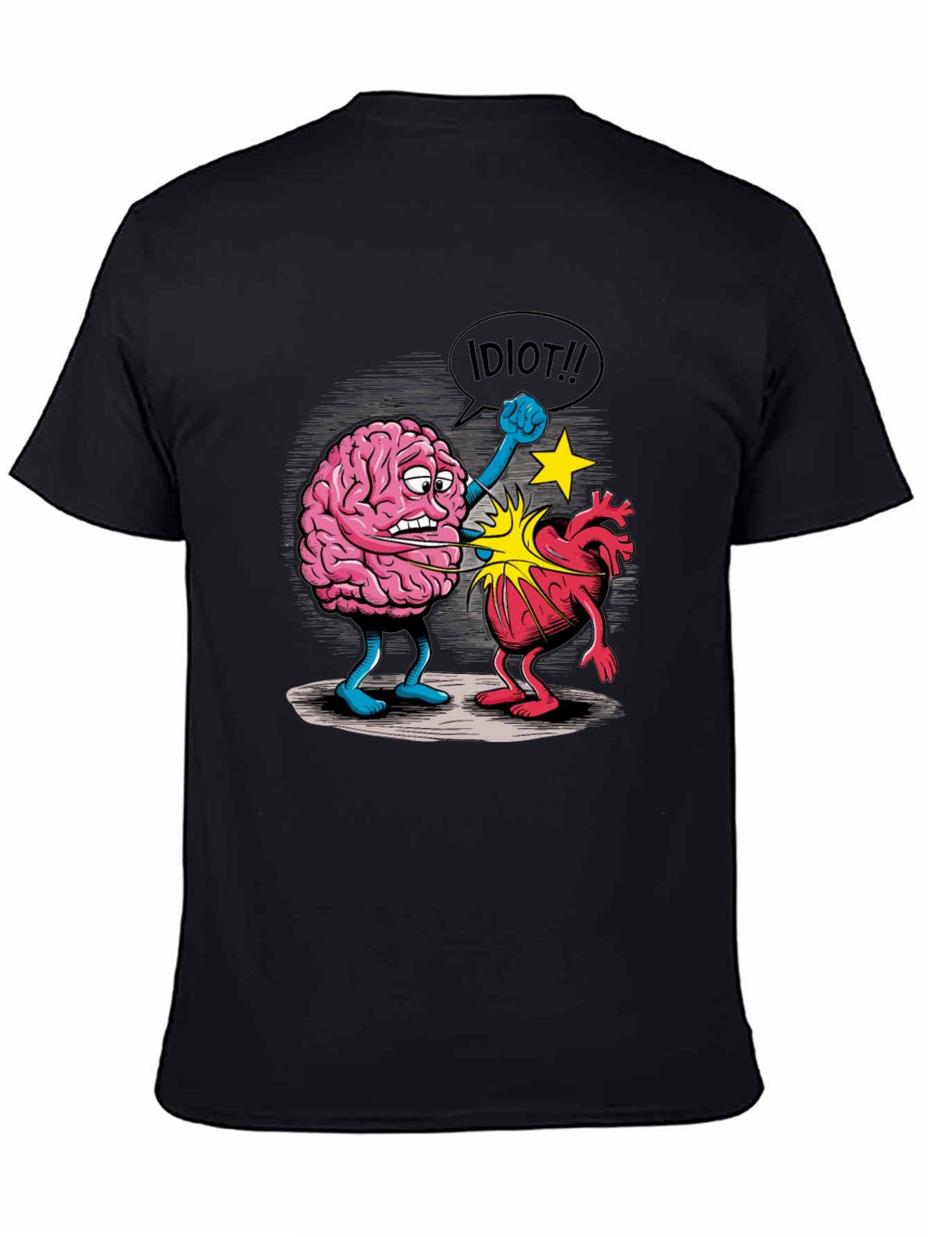 Brain vs. Heart Graphic T-Shirt - Funny Unisex Tee