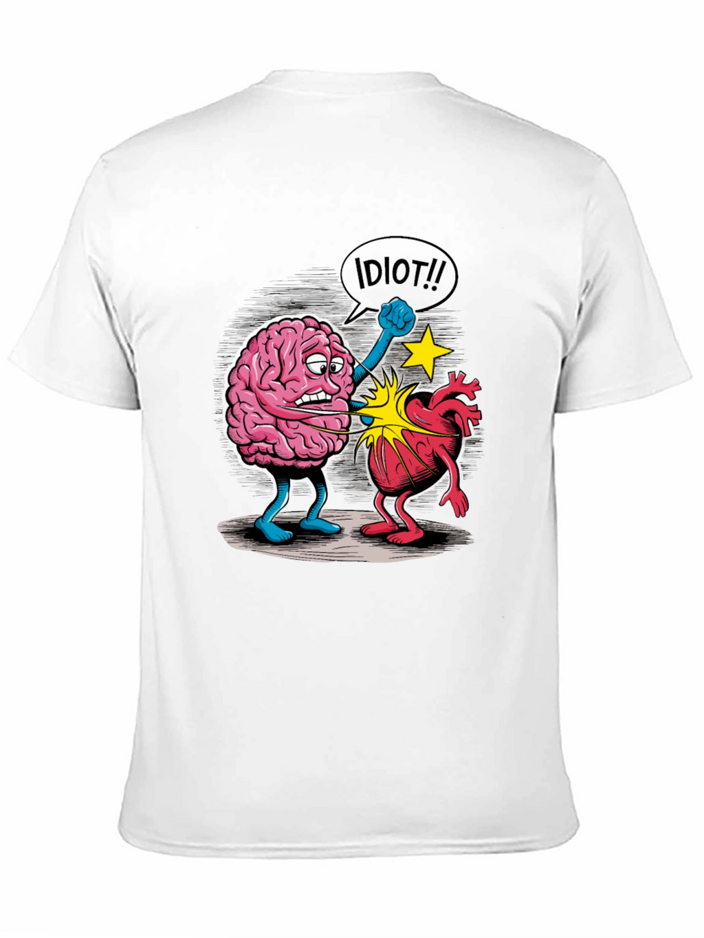Brain vs. Heart Graphic T-Shirt - Funny Unisex Tee