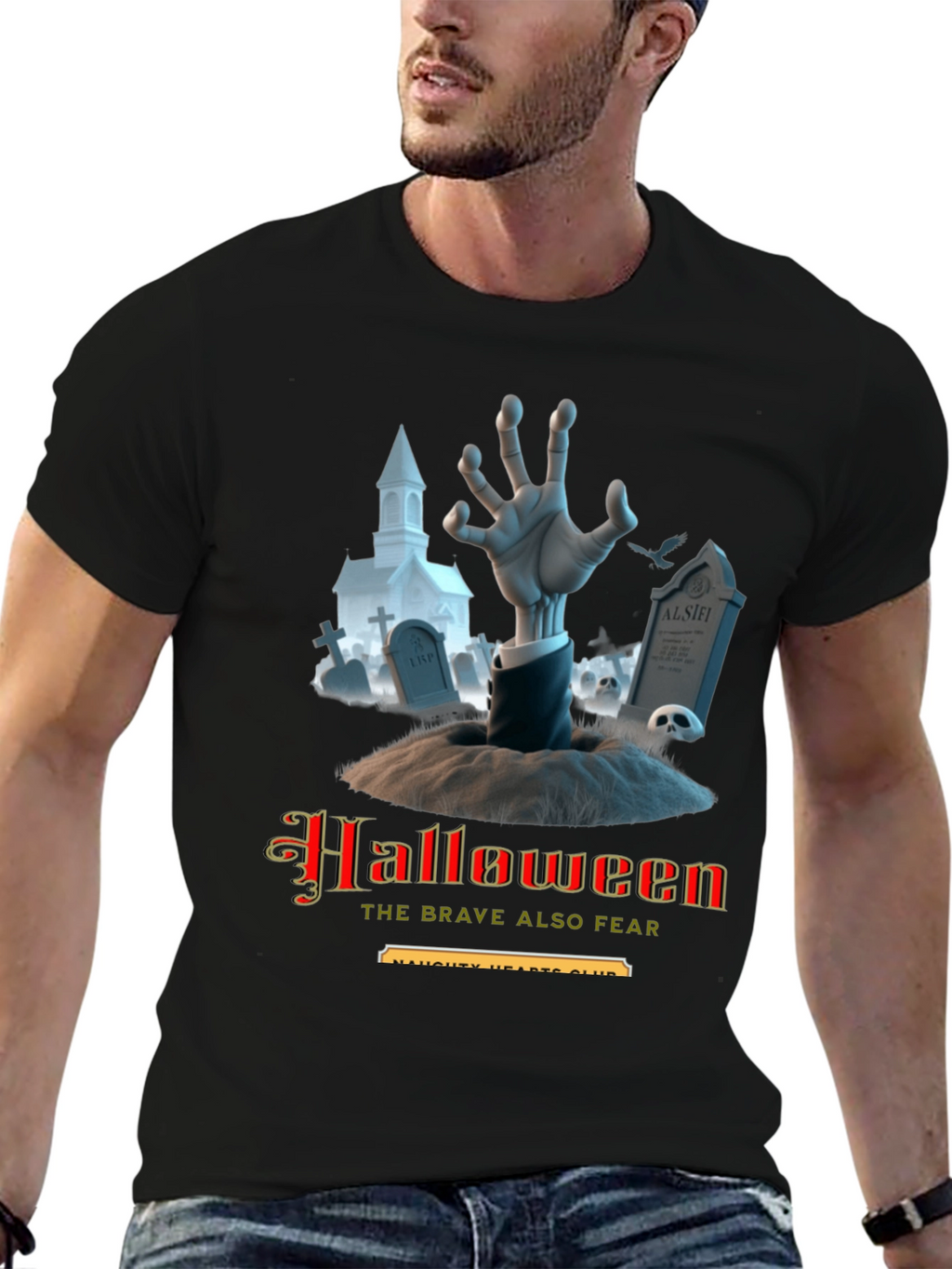 Halloween Zombie Hand Graphic T-Shirt