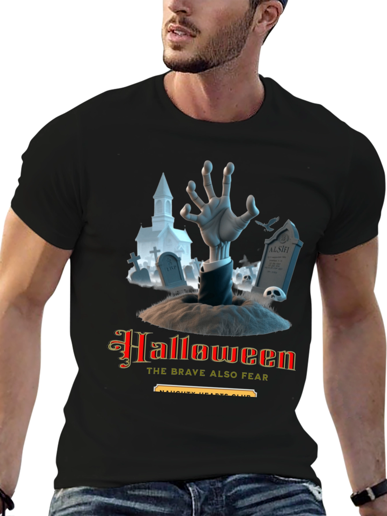 Halloween Zombie Hand Graphic T-Shirt