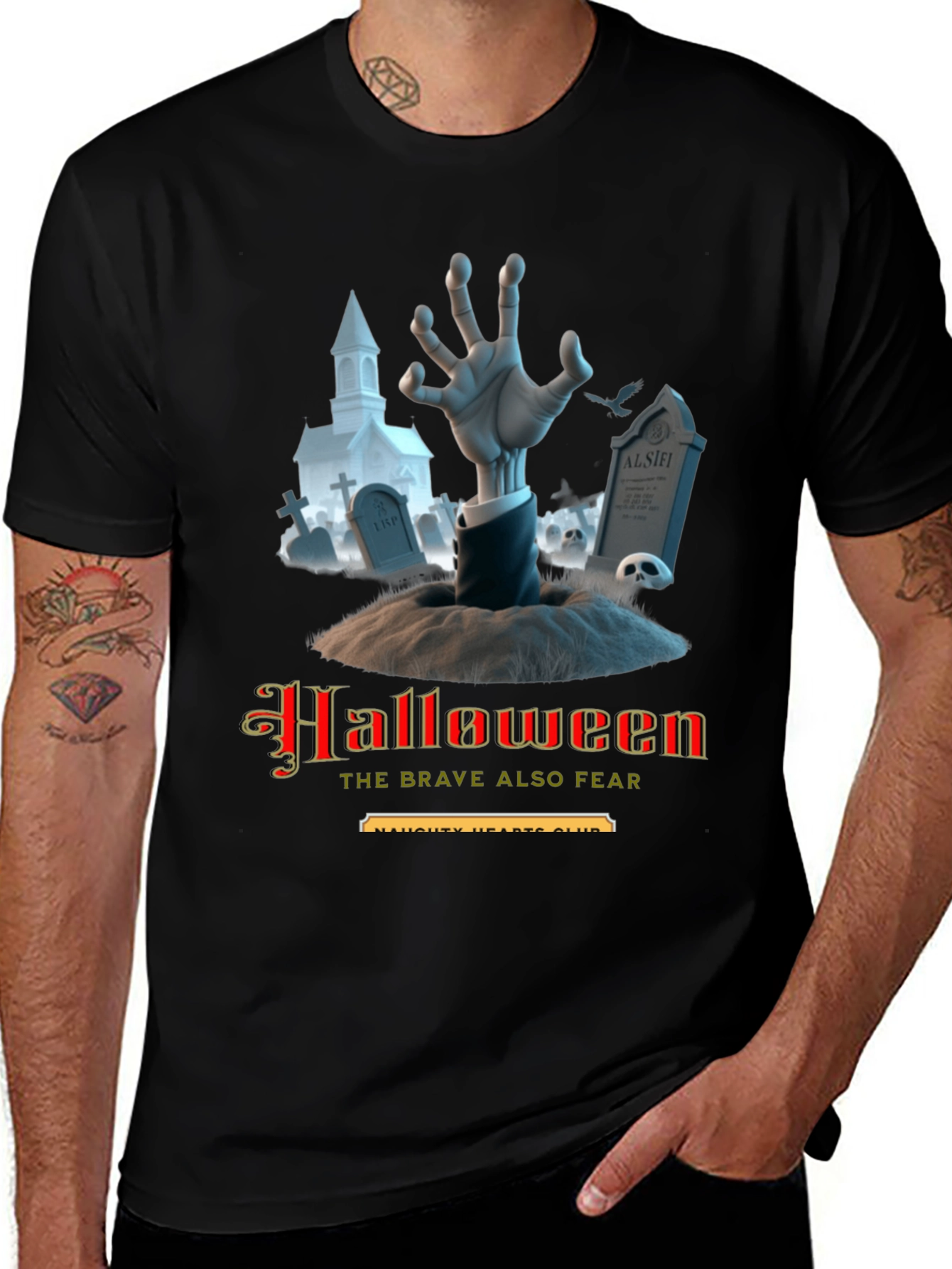 Halloween Zombie Hand Graphic T-Shirt