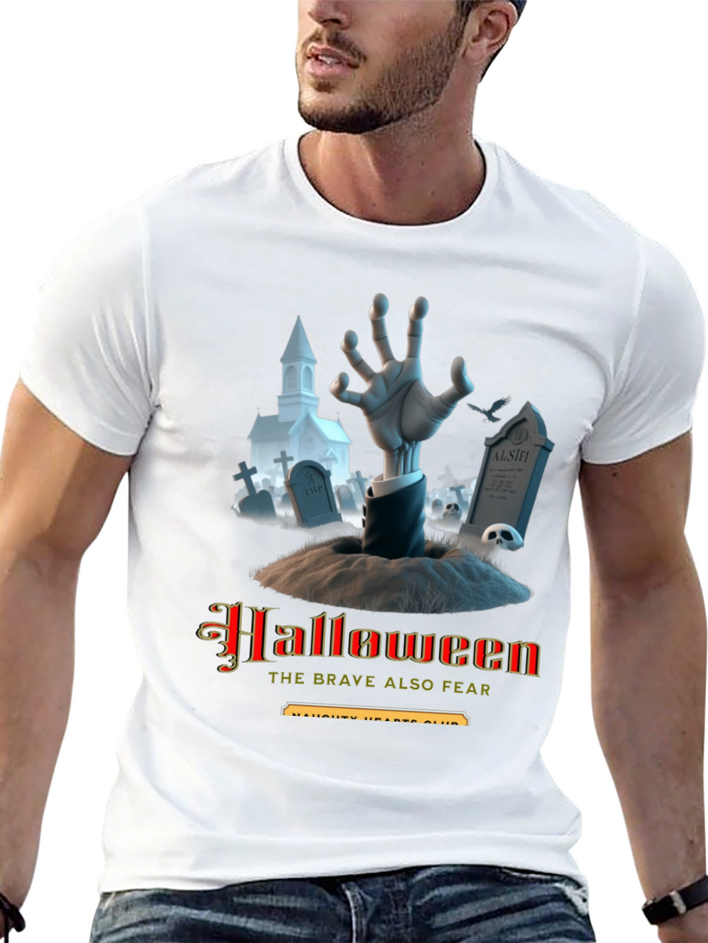 Halloween Zombie Hand Graphic T-Shirt