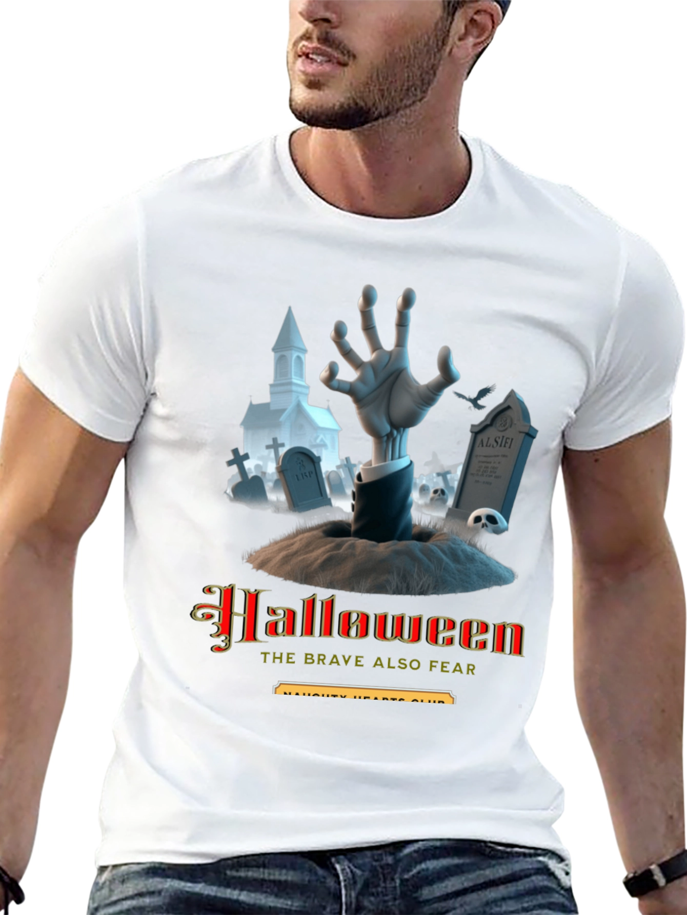 Halloween Zombie Hand Graphic T-Shirt