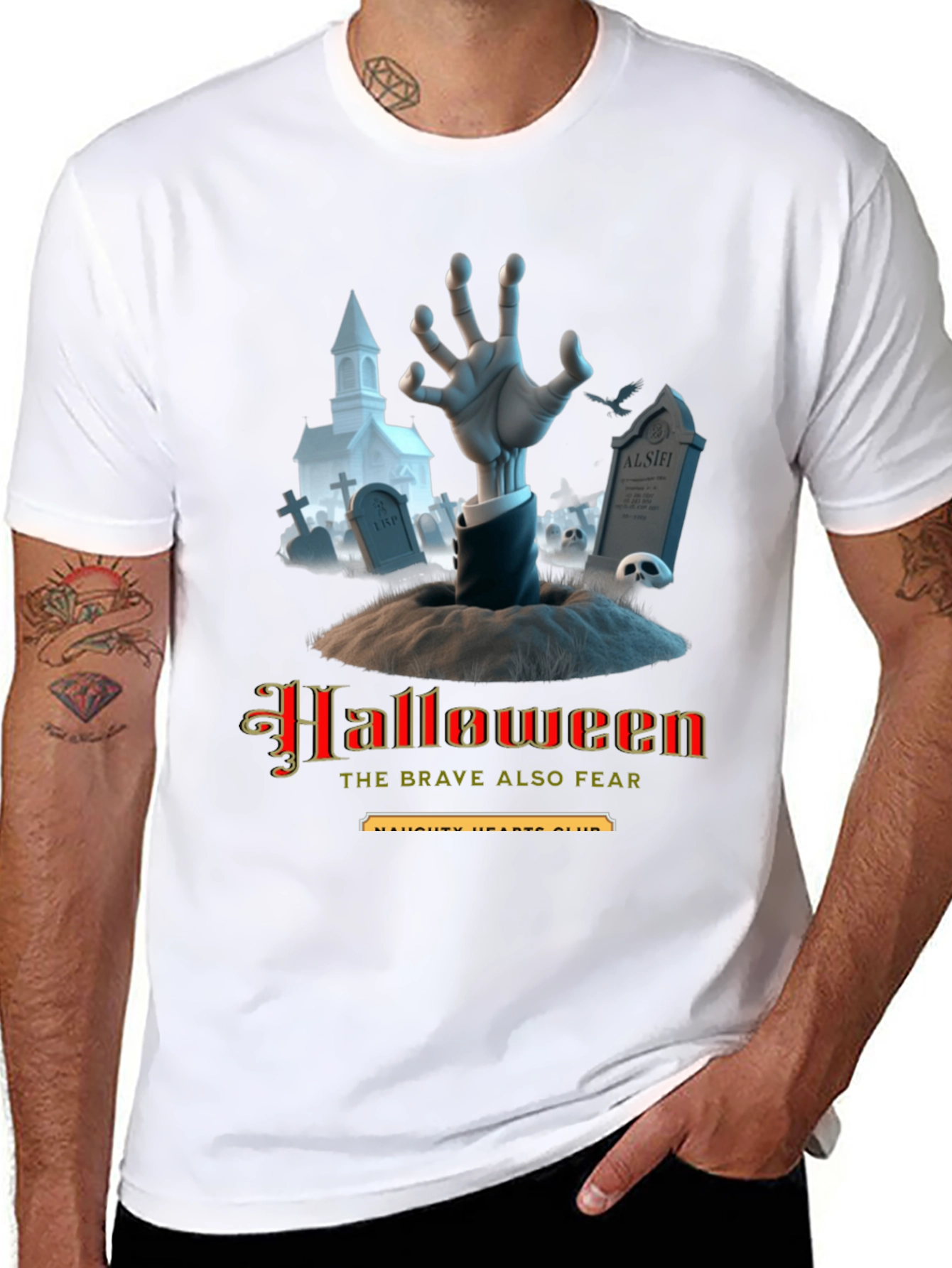 Halloween Zombie Hand Graphic T-Shirt