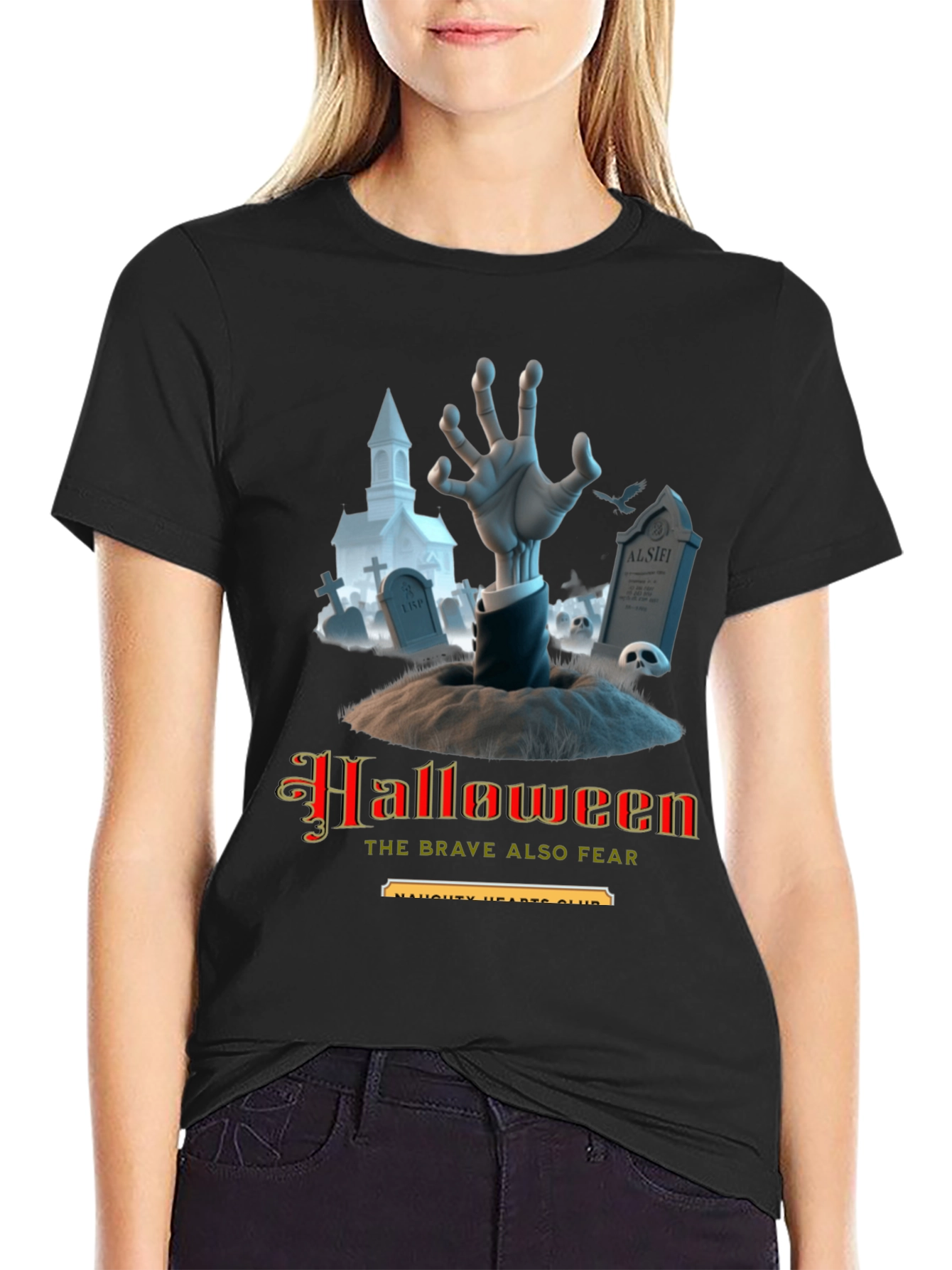 Halloween Zombie Hand Graphic T-Shirt