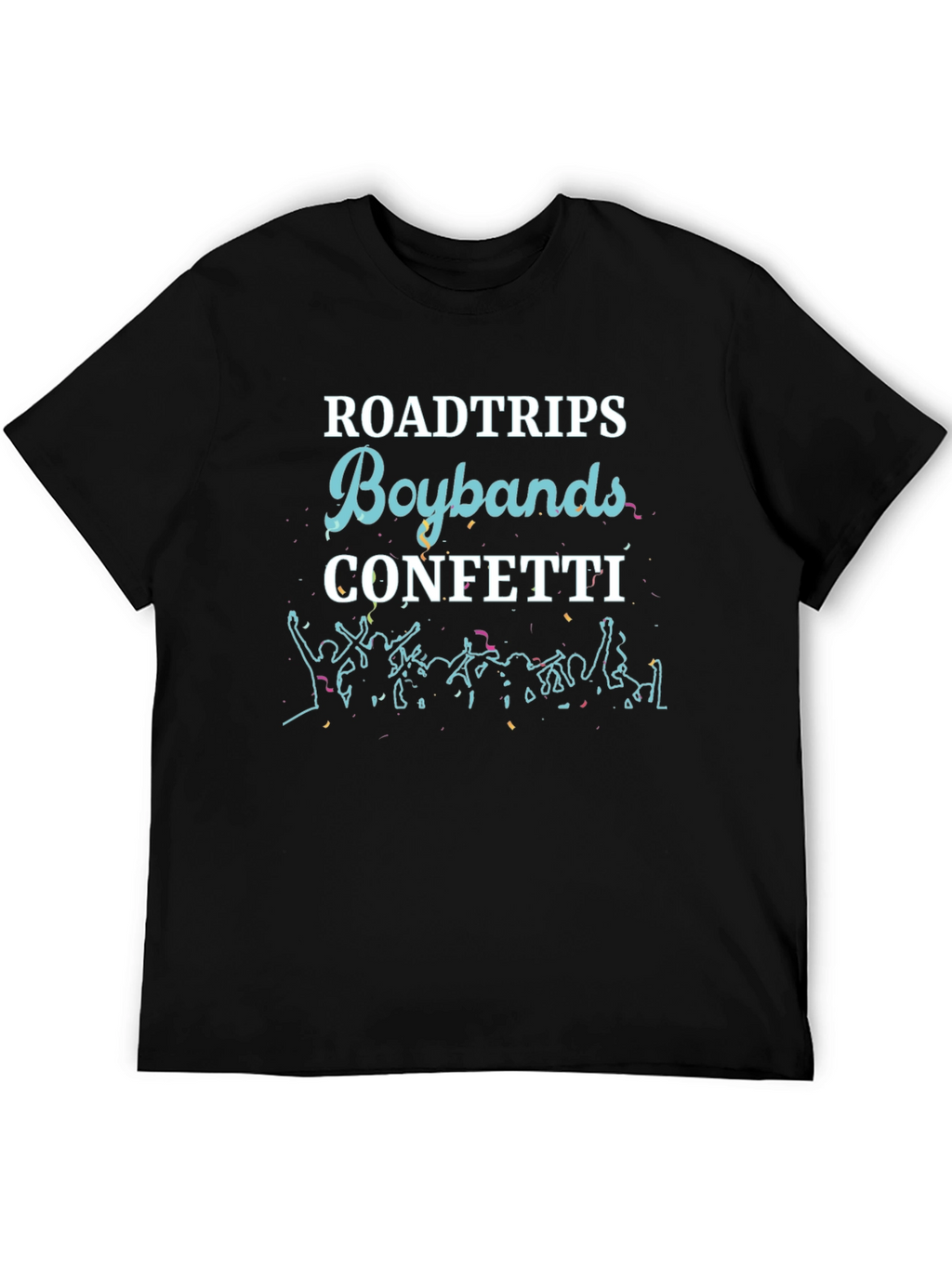 Roadtrips Boybands Confetti Black Graphic Tee