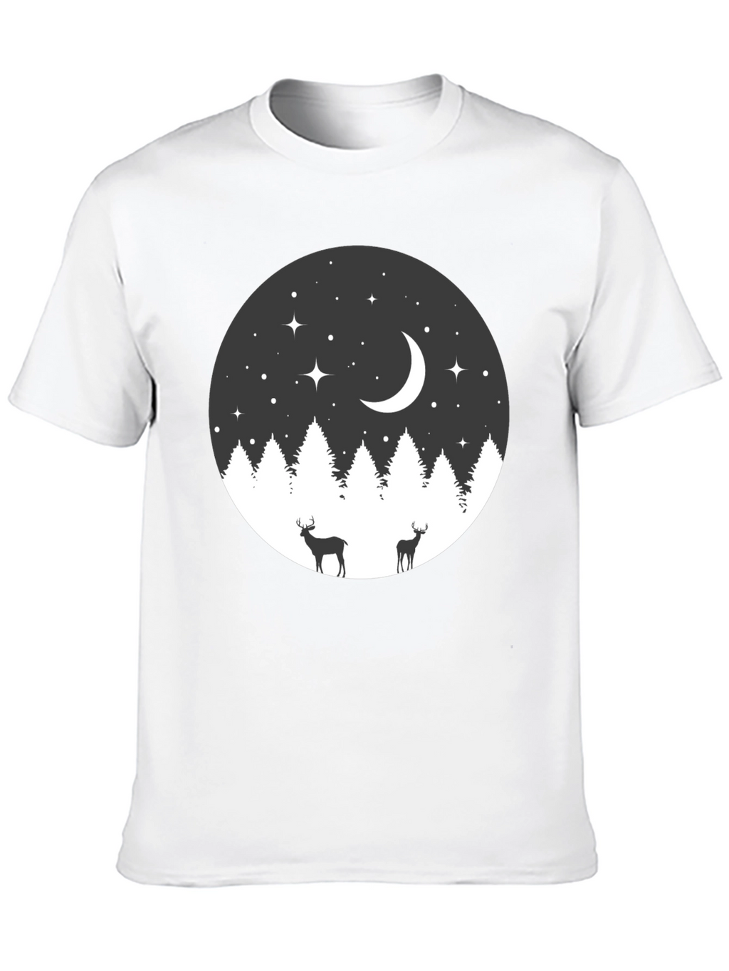 Night Forest Deer Graphic Tee