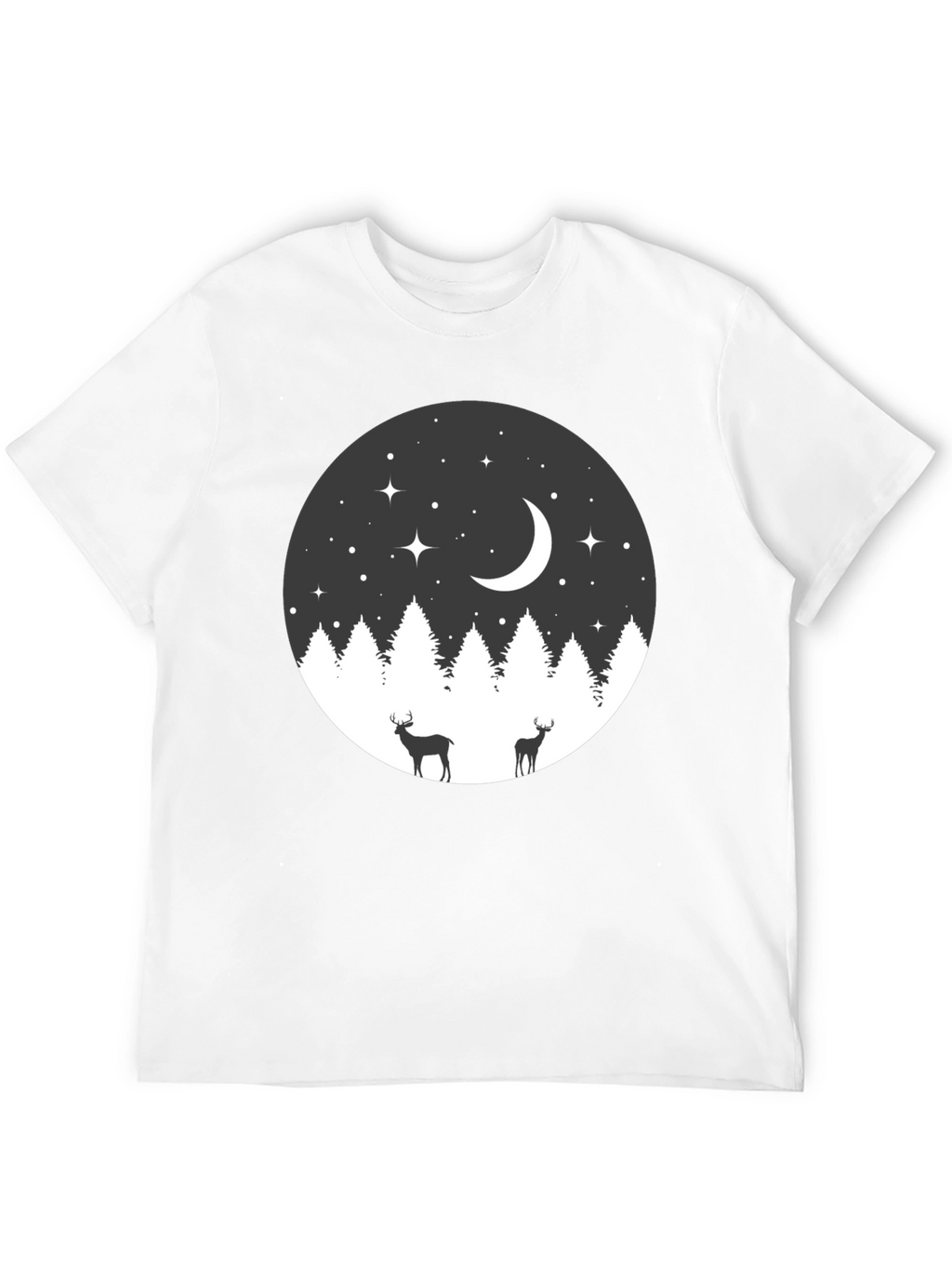 Night Forest Deer Graphic Tee