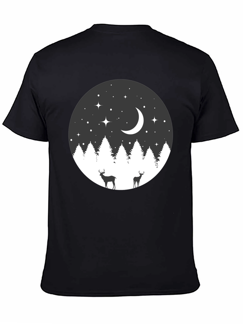 Night Forest Deer Graphic Tee