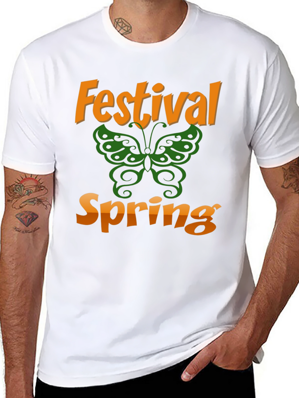 Spring Festival Butterfly Graphic T-Shirt