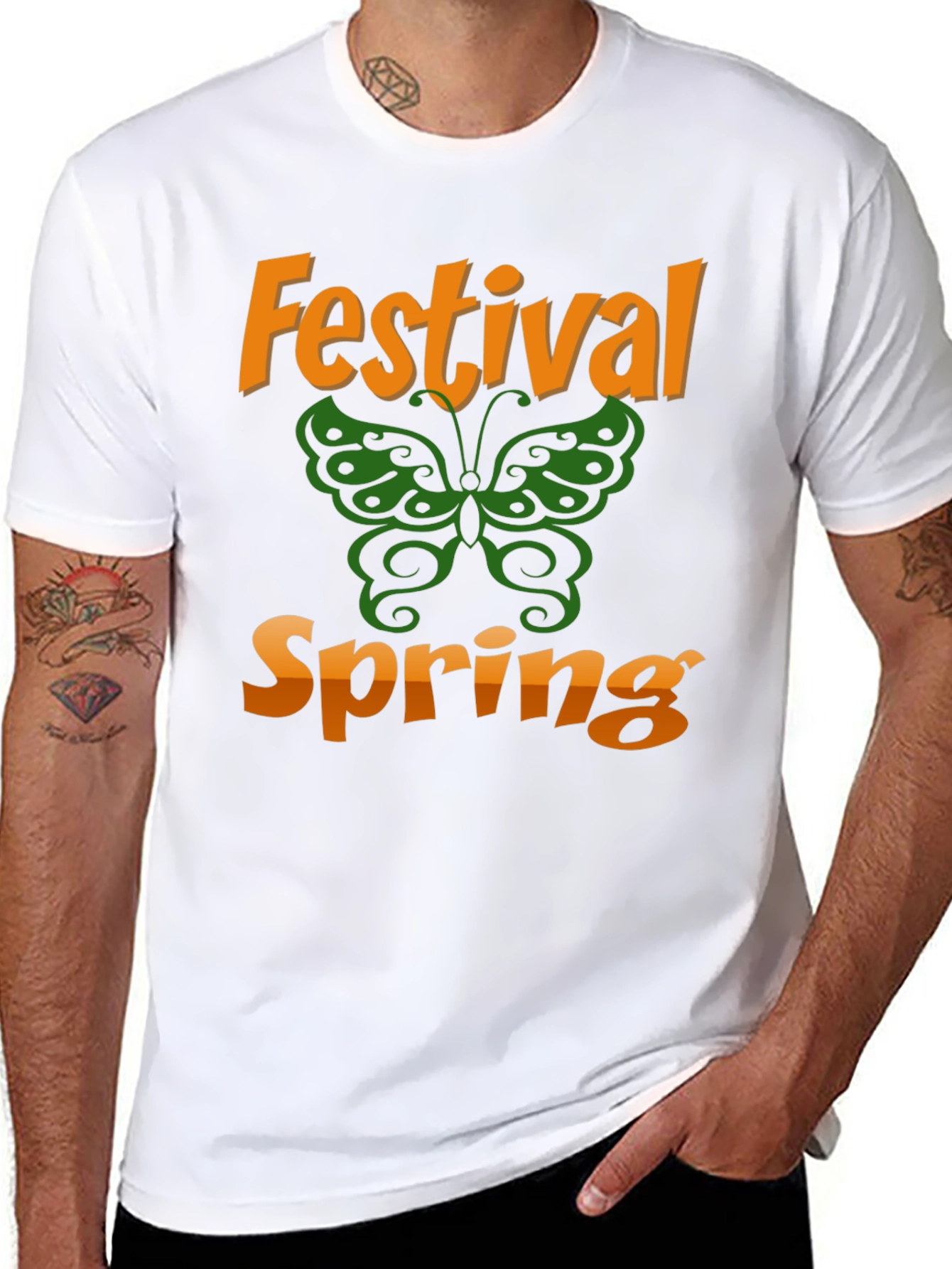 Spring Festival Butterfly Graphic T-Shirt