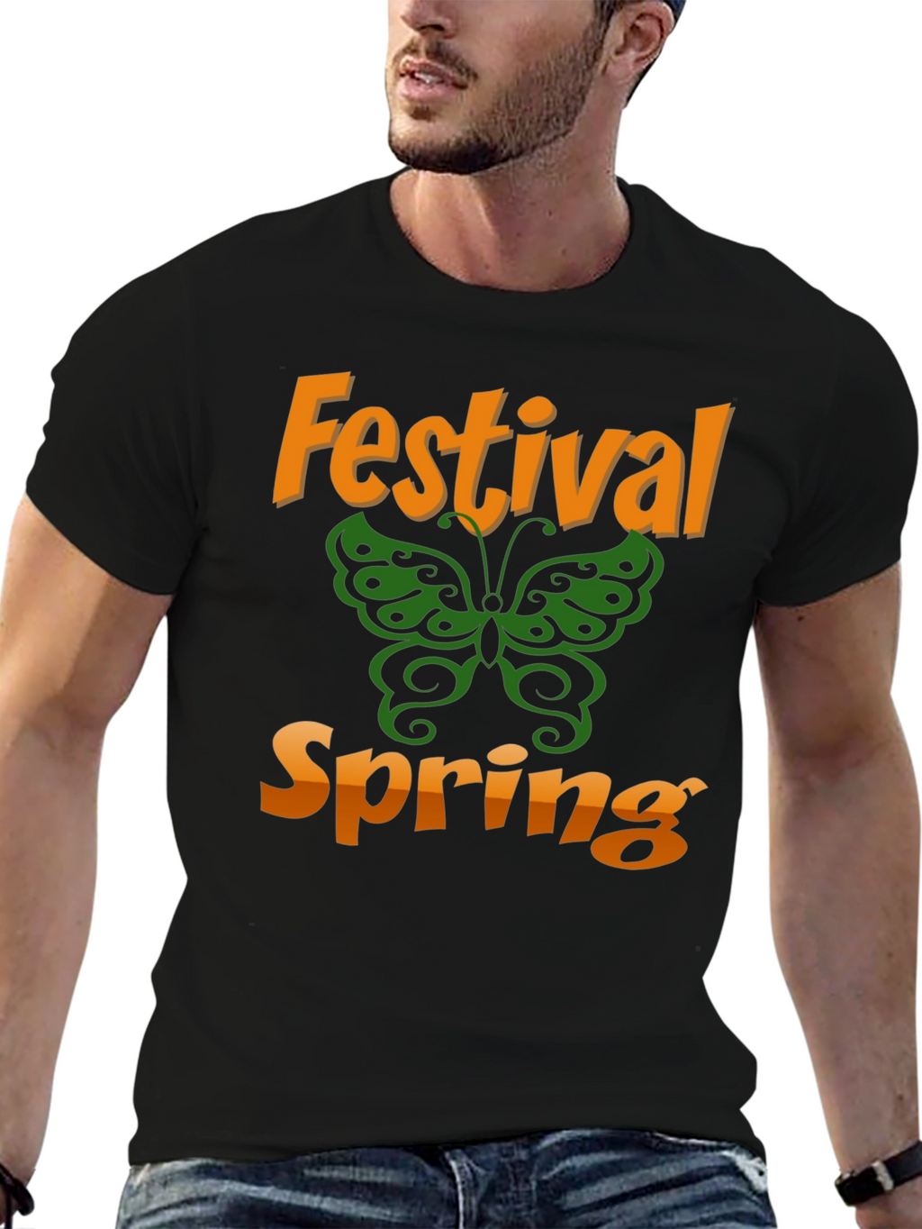 Spring Festival Butterfly Graphic T-Shirt