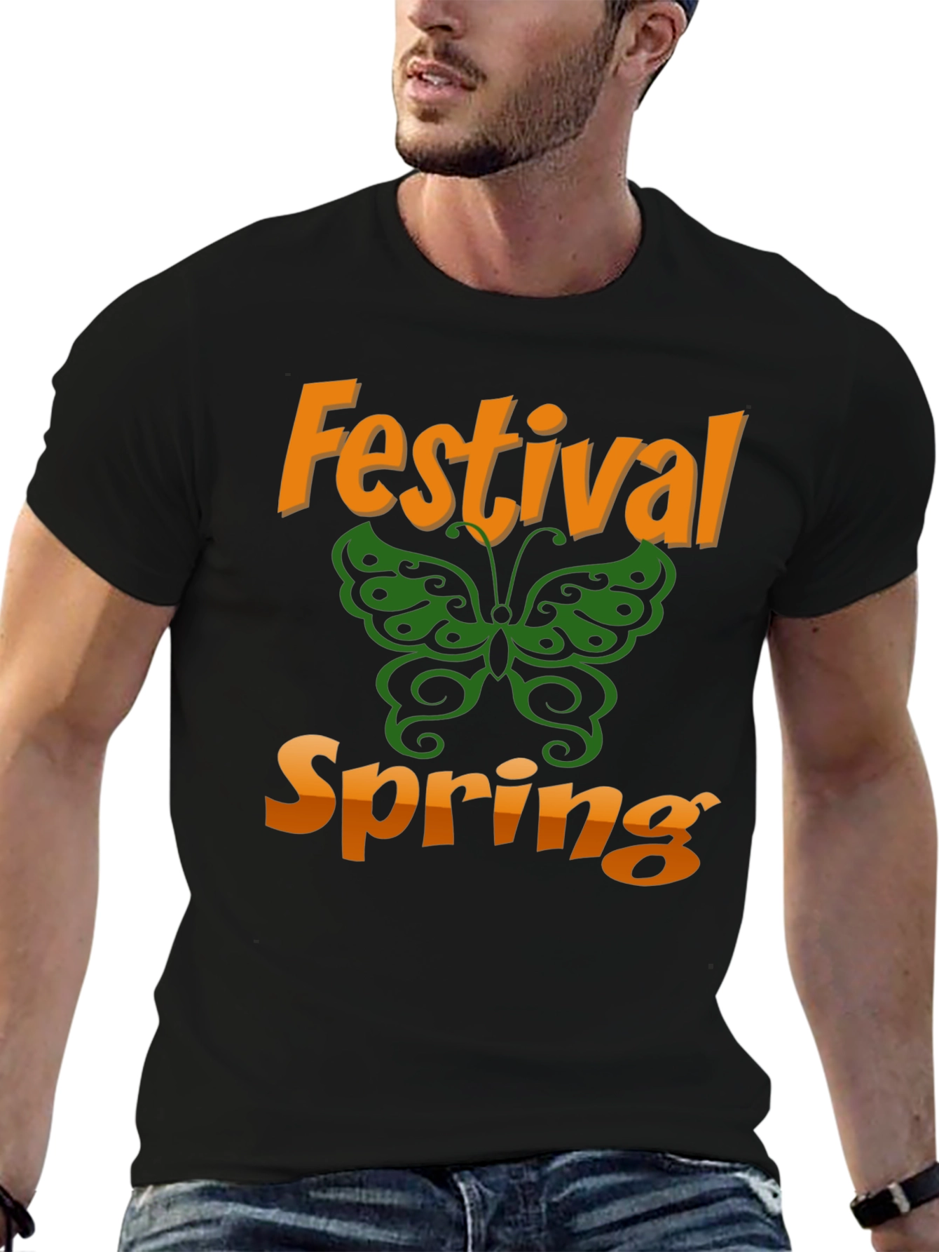 Spring Festival Butterfly Graphic T-Shirt